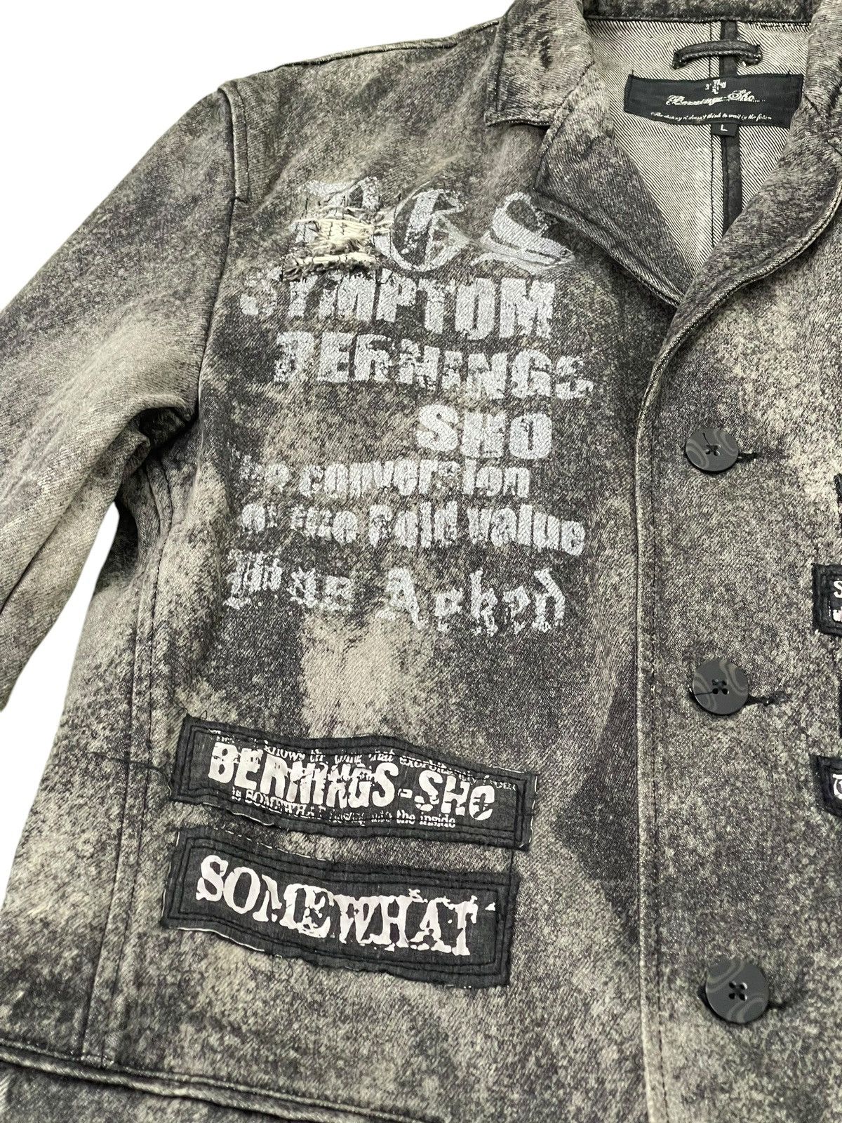 Hysteric Glamour Button Jacket Berning Sho Anarchy Acid Wash Slim 5🟩9 Size US S / EU 44-46 / 1 - 8 Thumbnail