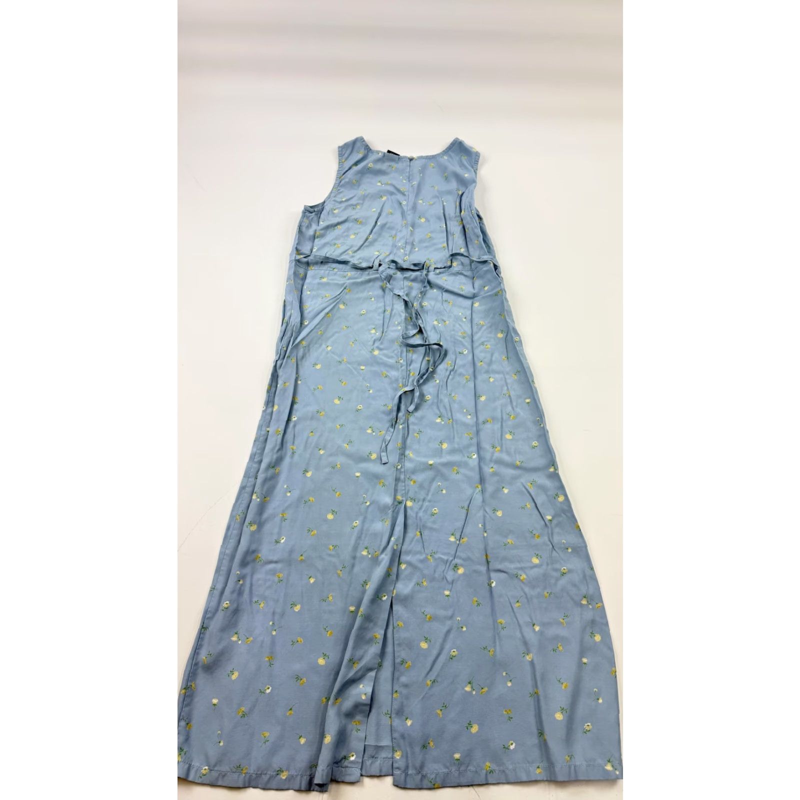 Gap GAP Dress Womens 8 Blue Floral Sleeveless Midi Rayon Belted Summer A Line Dress Size M / US 6-8 / IT 42-44 - 5 Thumbnail