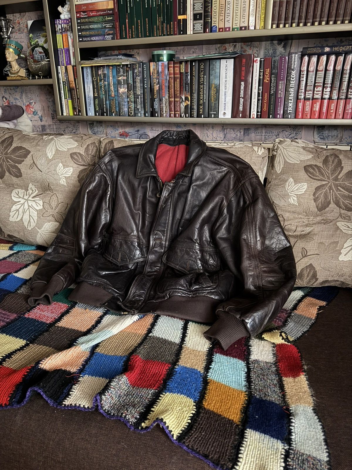 Other Vintage Y2K Black Bomber Leather Jacket Boxy Utility Size US L / EU 52-54 / 3 - 2 Thumbnail