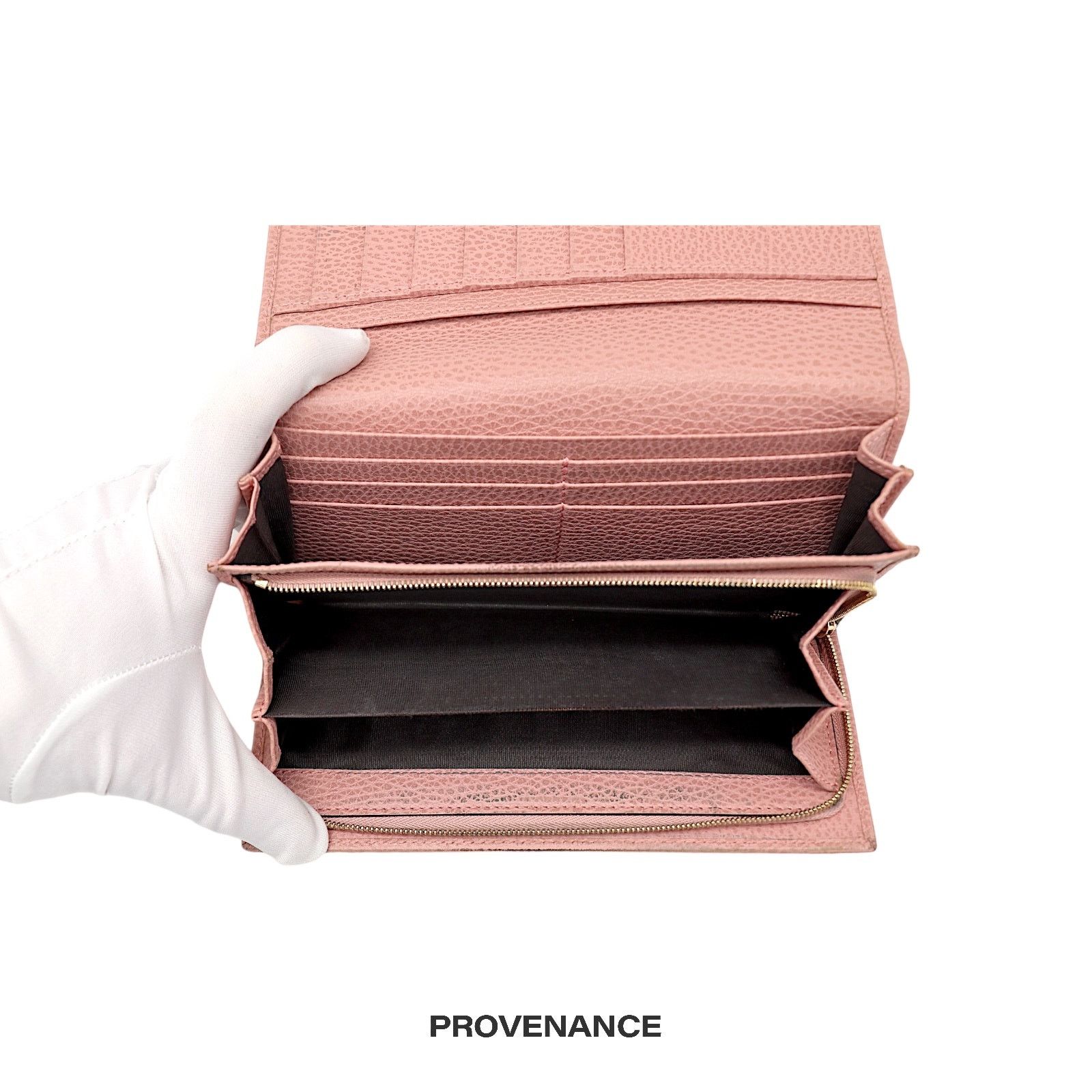 Gucci 🔴 Gucci "Made in Italy" Long Wallet - Powder Pink Leather Size ONE SIZE - 6 Thumbnail