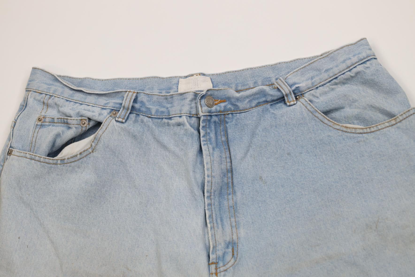 Vintage Vintage 90s IOU Skateboarding Baggy Denim Jean Shorts Blue Size US 38 / EU 54 - 2 Thumbnail