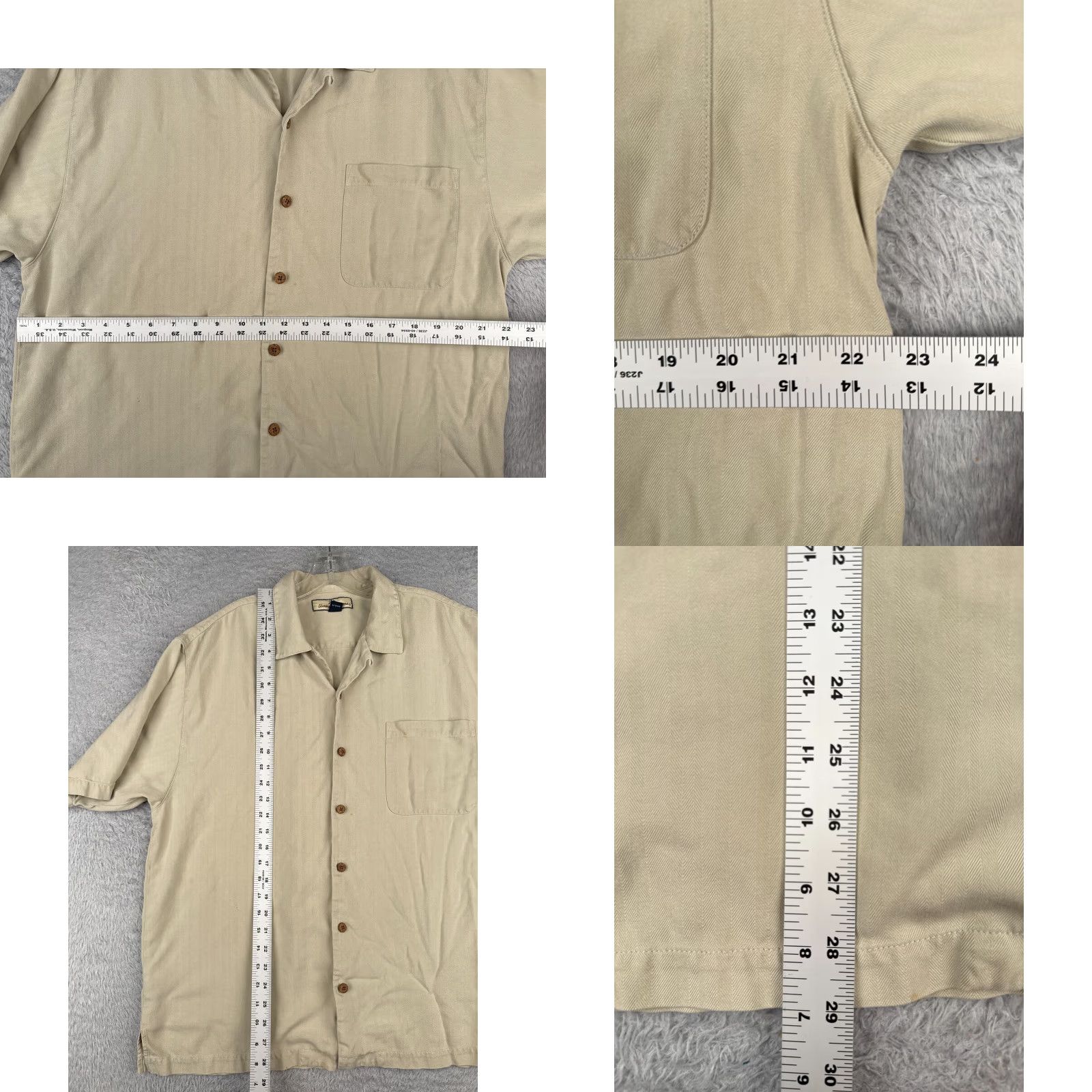 Tommy Bahama VINTAGE Tommy Bahama Shirt Men Large Beige Vertical Stripe 100% Silk Button Up Casual Resort 90s Mens Beach Hawaii Size US L / EU 52-54 / 3 - 8 Thumbnail