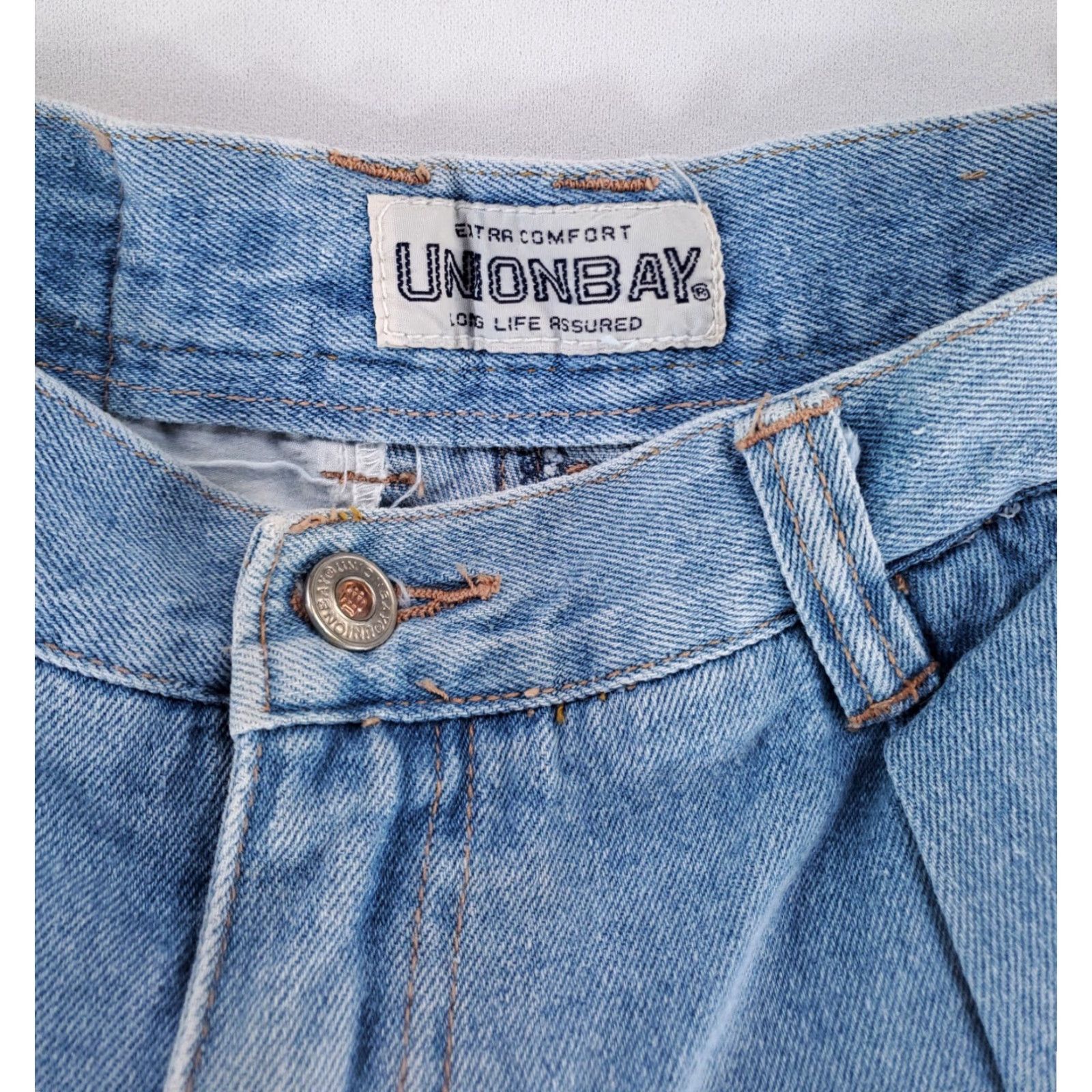 Vintage VINTAGE Unionbay Jeans Shorts Jorts Pleated Baggy Blue Mens 33 Regular 90s Y2K - Mens Jeans Shorts 33 Blue Baggy Unionbay Size US 33 - 2 Thumbnail