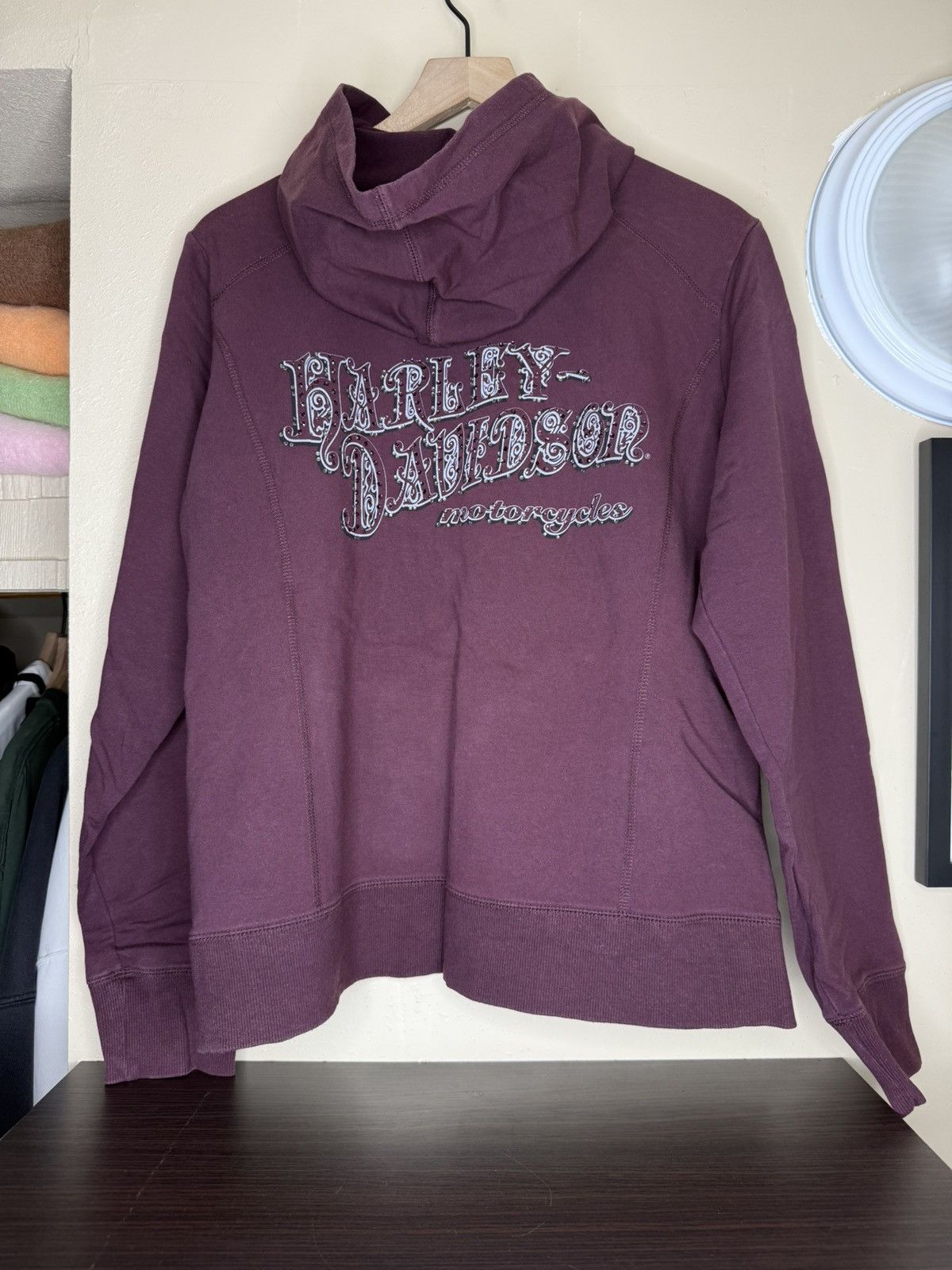 Harley Davidson VTG Harley Davidson Rhinestone studded 1/4 Zip up hoodie XL Size XL / US 12-14 / IT 48-50 - 2 Thumbnail