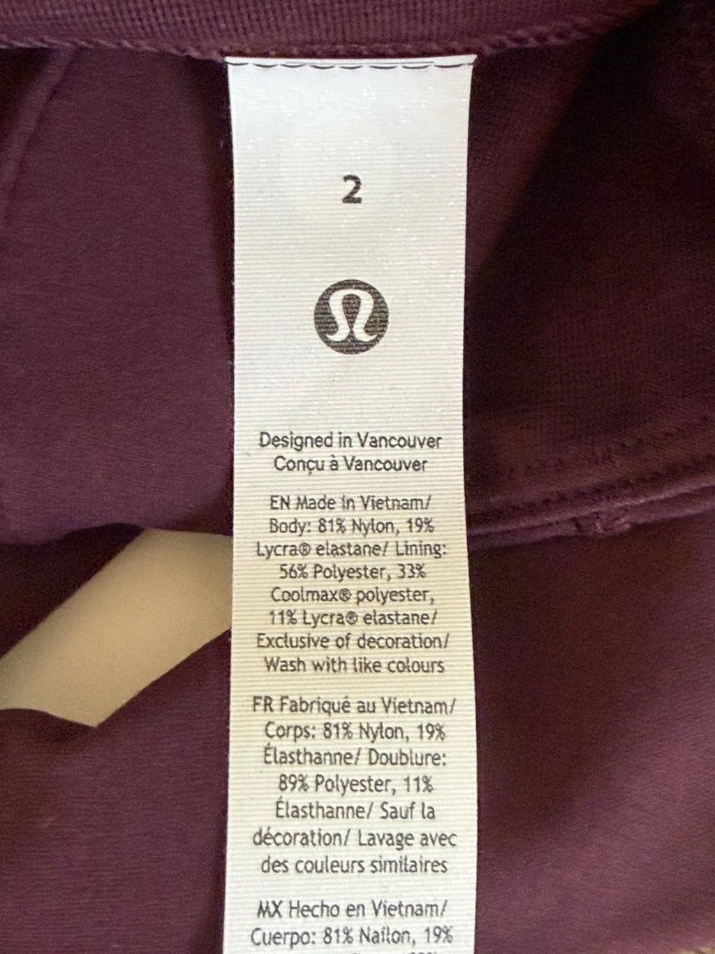 Lululemon LULULEMON DEFINE CROPPED JACKET NULU GOODNIGHT PLUM SIZE 2 Size XS / US 0-2 / IT 36-38 - 7 Thumbnail