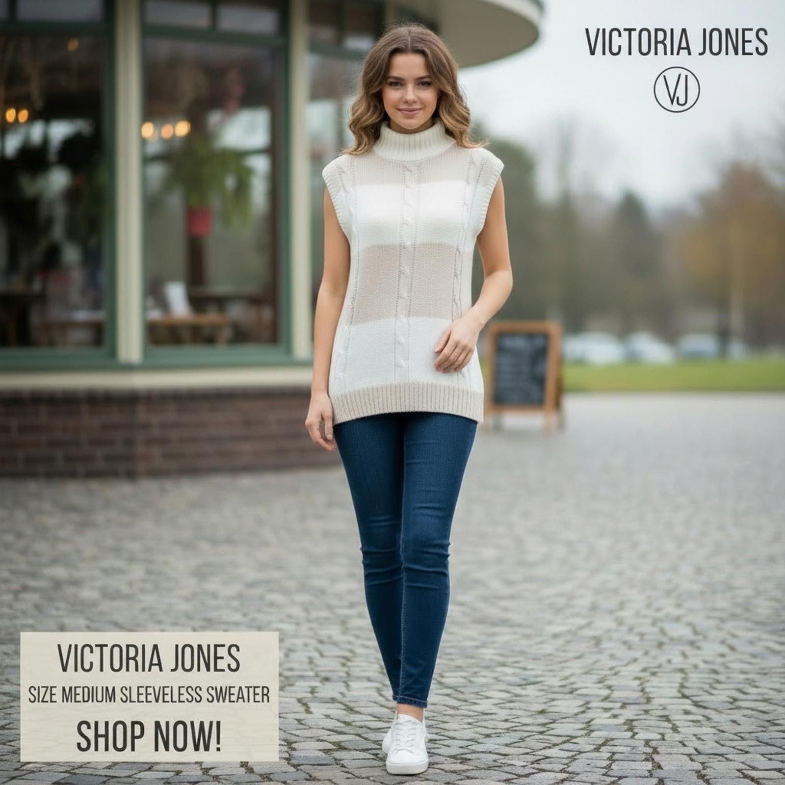 Other Victoria Jones Medium Sleeveless Sweater Vest Size M / US 6-8 / IT 42-44 - 2 Thumbnail