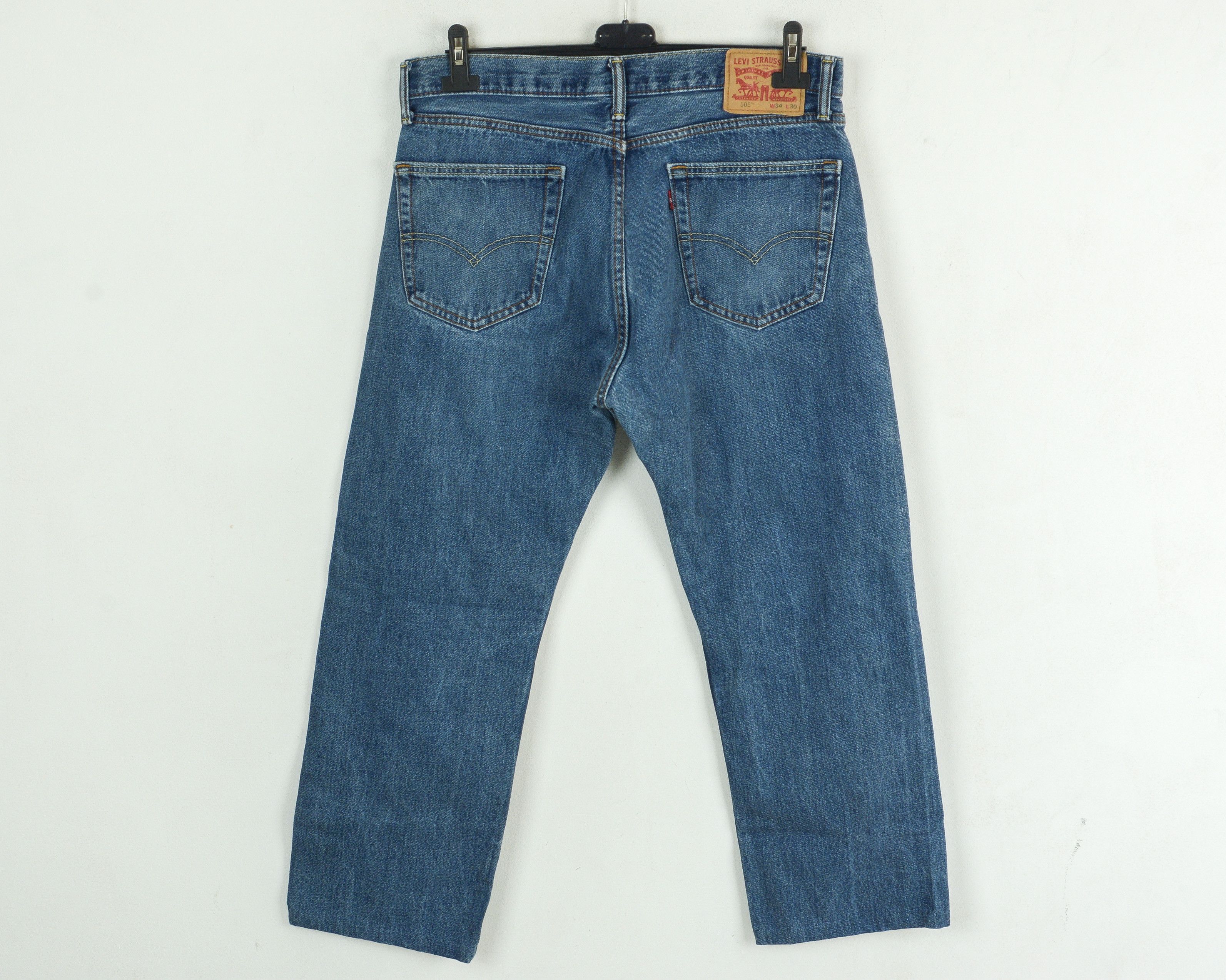 Levi's 505 Men W34 L28 Regular Straight Jeans Denim Pants Trousers Size US 34 / EU 50 - 8 Thumbnail