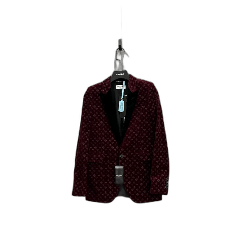 Saint Laurent Paris Saint Laurent Velvet Blazer in Burgundy Color-2507 Size US S / EU 44-46 / 1 - 6 Thumbnail