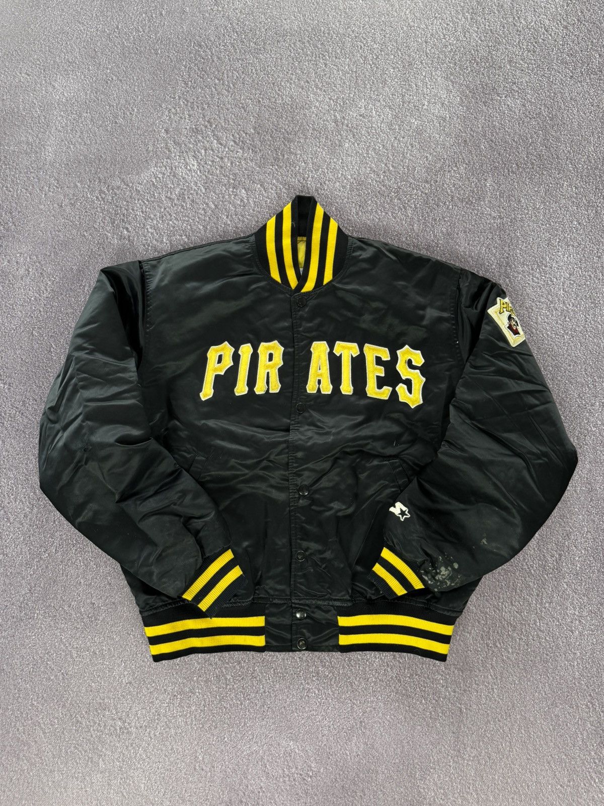 Starter 90s Vintage Starter Pittsburgh Pirates MLB Satin Bomber Size US L / EU 52-54 / 3 - 1 Thumbnail