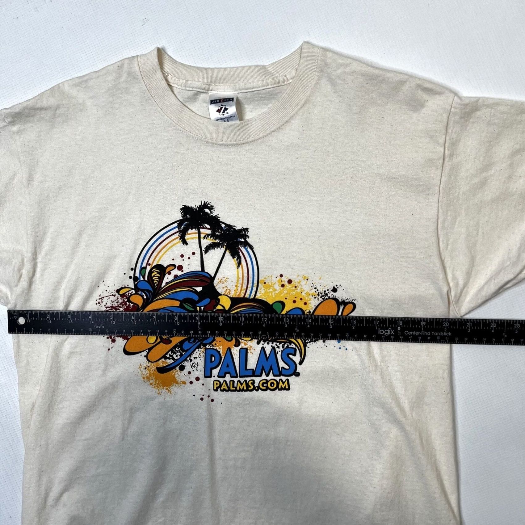 Vintage Palms Vintage Las Vegas T Shirt Cream Short Sleeve Crew Neck Large Men Palms Casino Logo 2000s Size US L / EU 52-54 / 3 - 4 Thumbnail