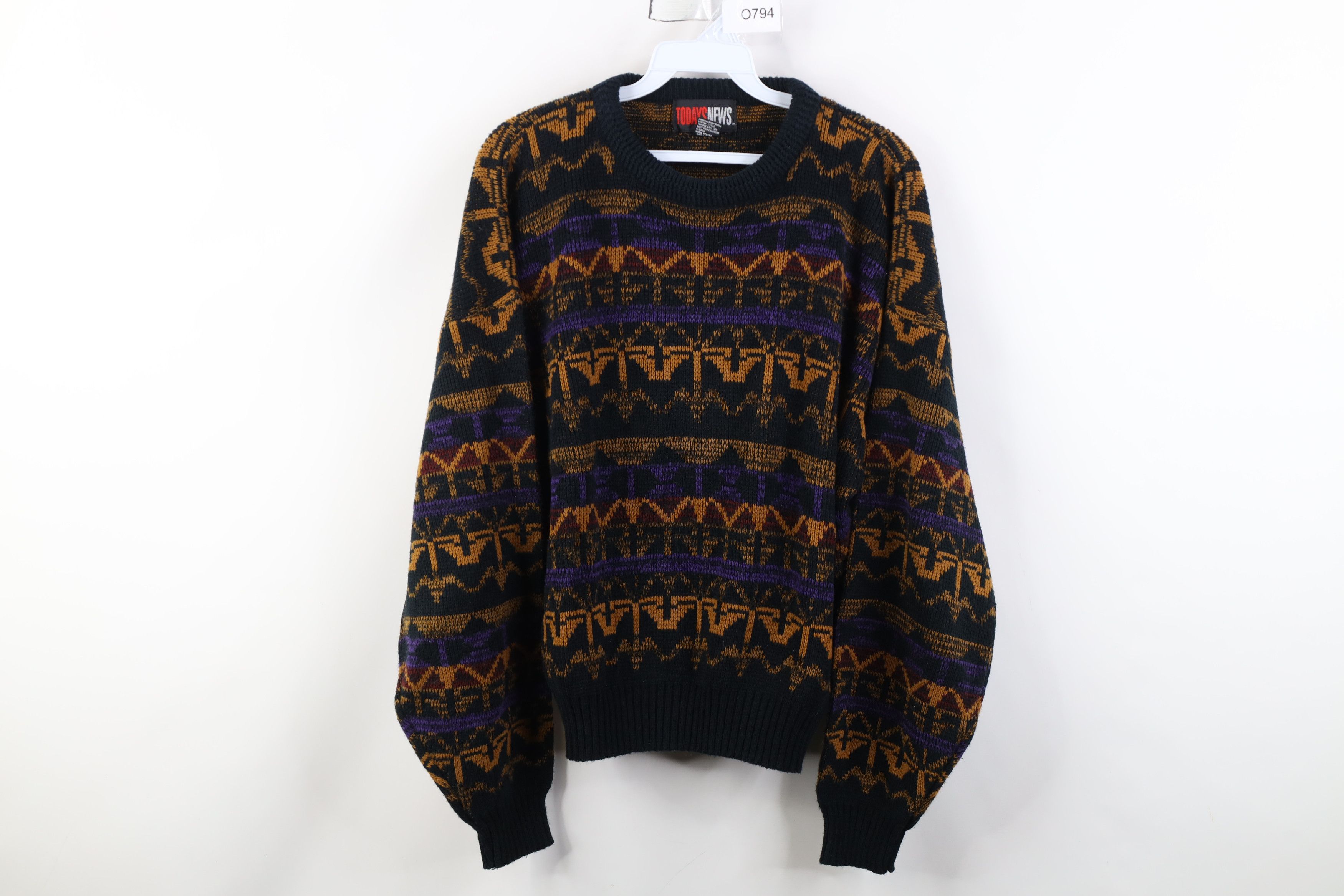 Vintage Vintage 90s Streetwear Geometric Knit Crewneck Sweater Size M / US 6-8 / IT 42-44 - 1 Thumbnail