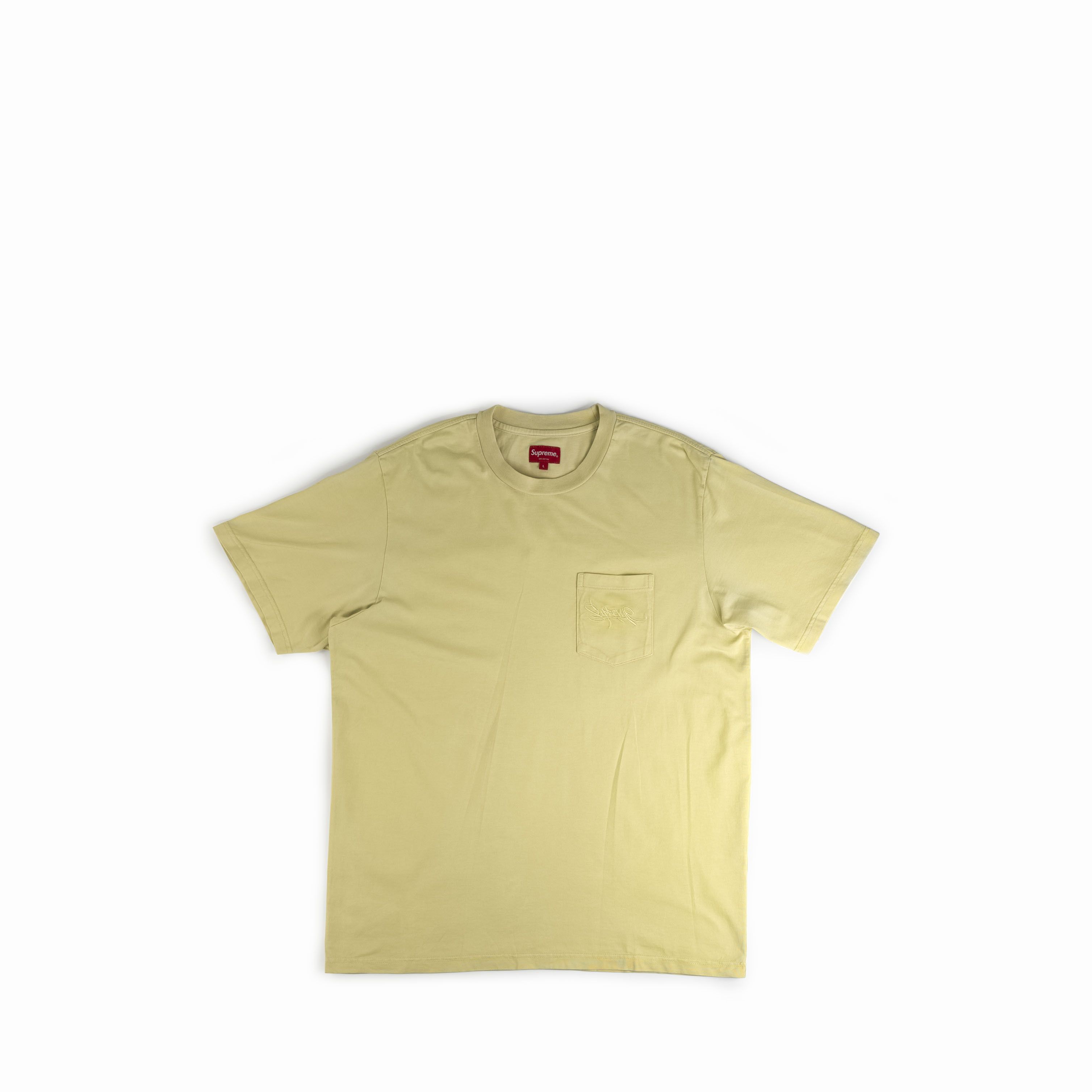 Outlet Supreme Yellow Pocket Tee Size Large