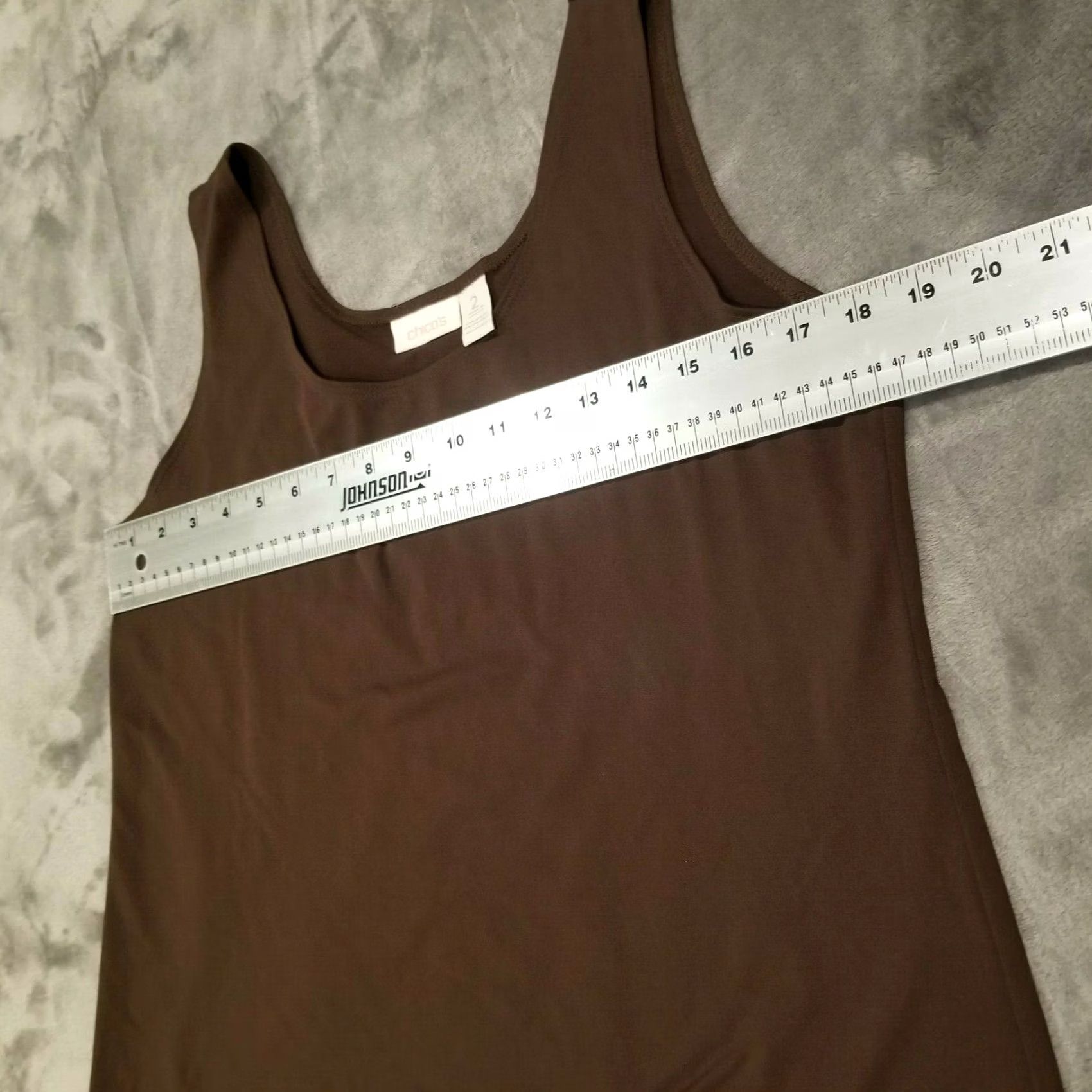 Vintage Chico's Womens Tank Top Sz 2 Organic Contemp Stretch Microfiber Scoop Neck Sleeveless Casual Brown Size XS / US 0-2 / IT 36-38 - 4 Thumbnail