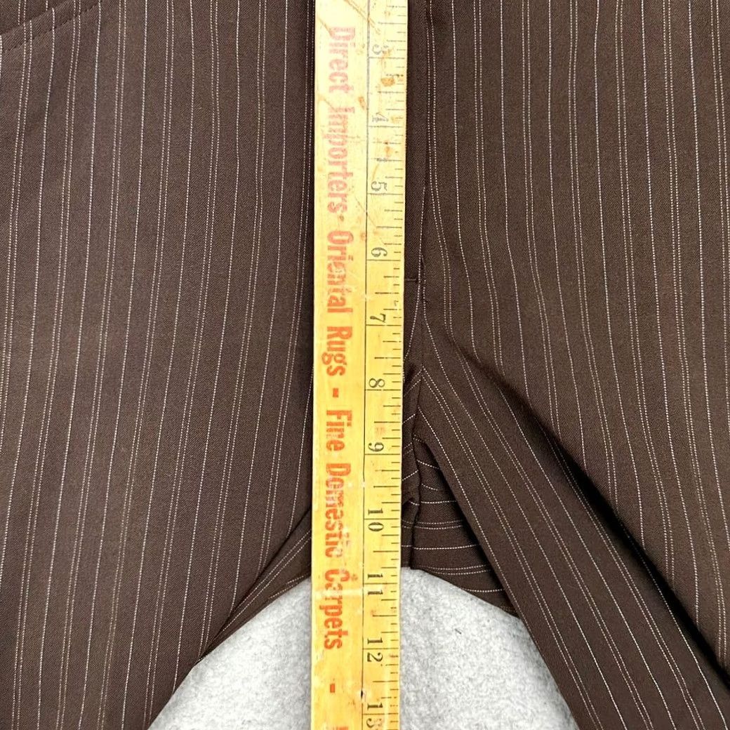 Vintage Max Studio Dress Pants Womens 8 Brown Pinstripe Capris Flat Front Stretch NEW Size 30" / US 8 / IT 44 - 7 Thumbnail