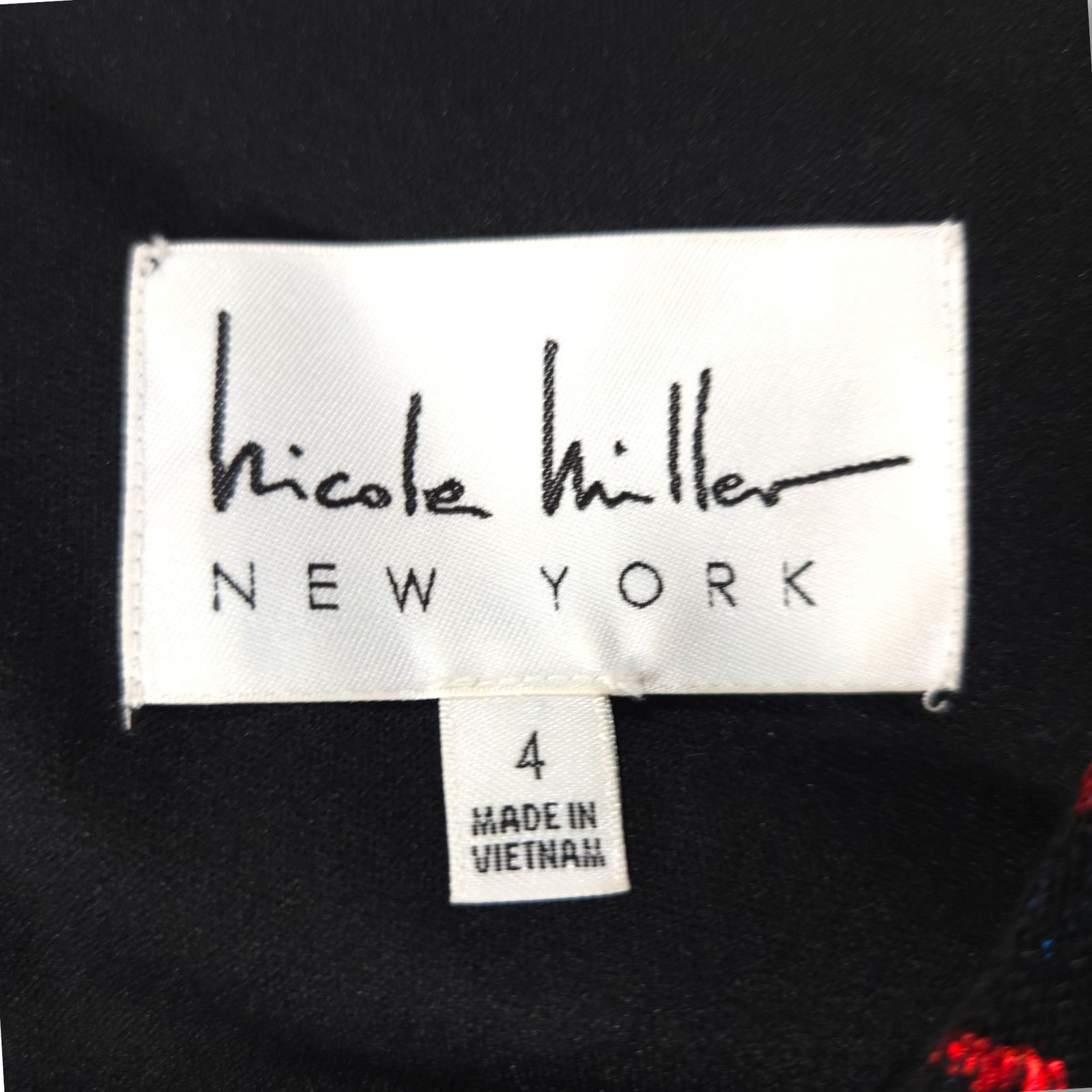 Nicole Miller EUC Nicole Miller Embroidered Dress Sz. 4 Black Blue Red Size S / US 4 / IT 40 - 4 Thumbnail