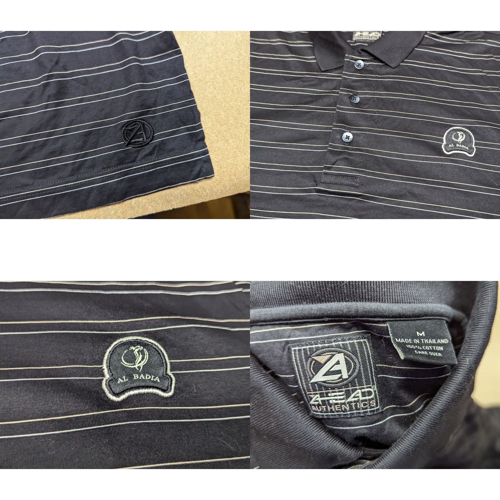 Vintage Ahead Authentics Al Badia Club Polo Shirt M Black Striped White Nike Shirt Size US M / EU 48-50 / 2 - 8 Thumbnail