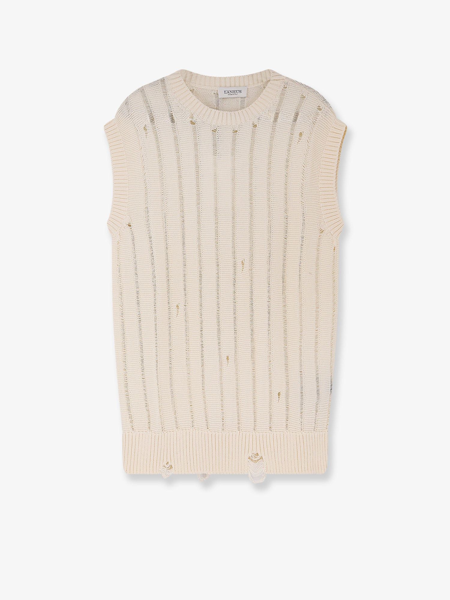 Laneus Destroyed Effect Cotton Vest Size US M / EU 48-50 / 2 - 1 Thumbnail