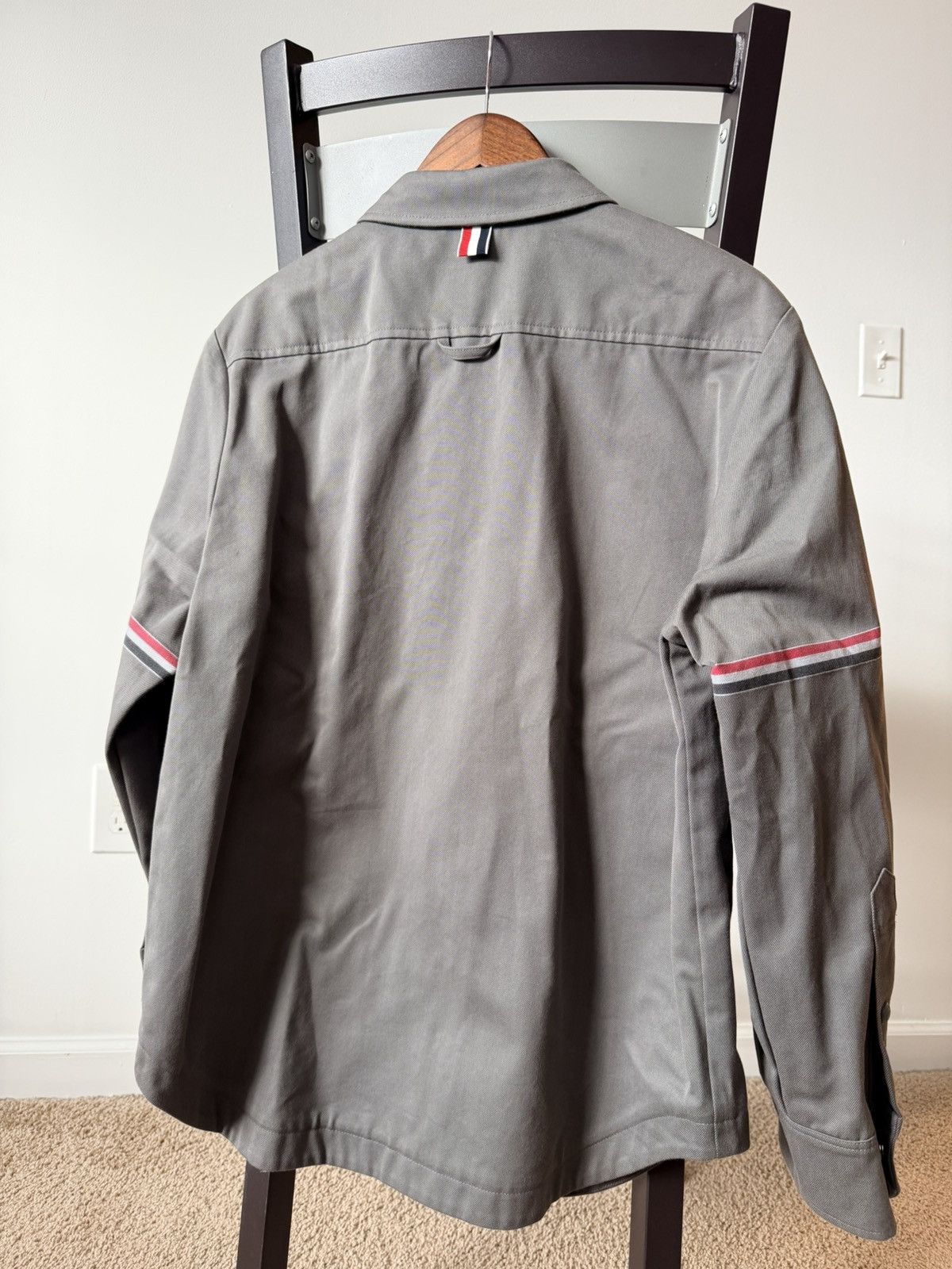 Thom Browne Thom Browne Stripe Twill Snap Front Shirt Jacket Size US M / EU 48-50 / 2 - 3 Thumbnail