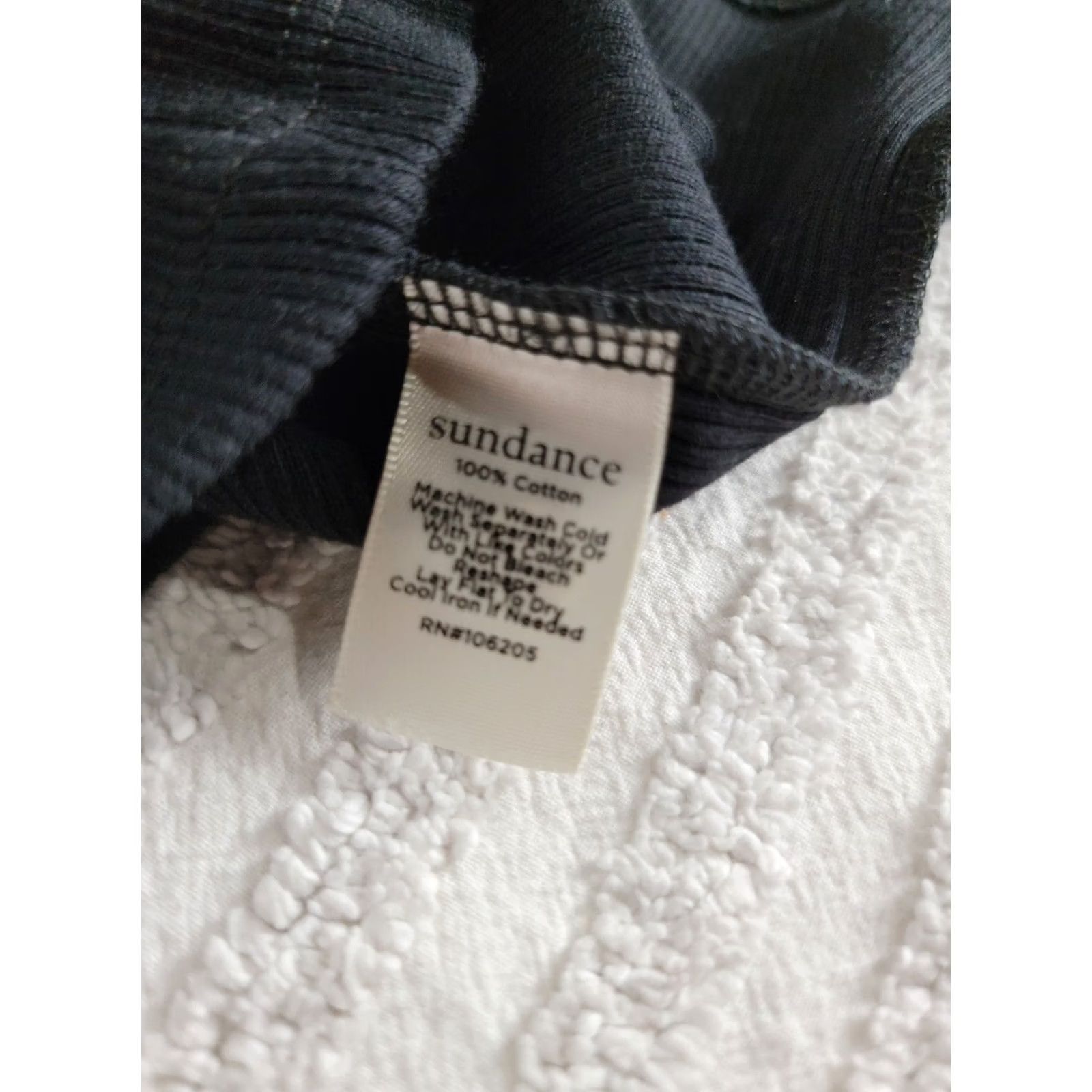 Vintage Sundance Womens Small Black Short Sleeve Ribbed Knit T-Shirt Top Cotton Casual Size S / US 4 / IT 40 - 4 Thumbnail
