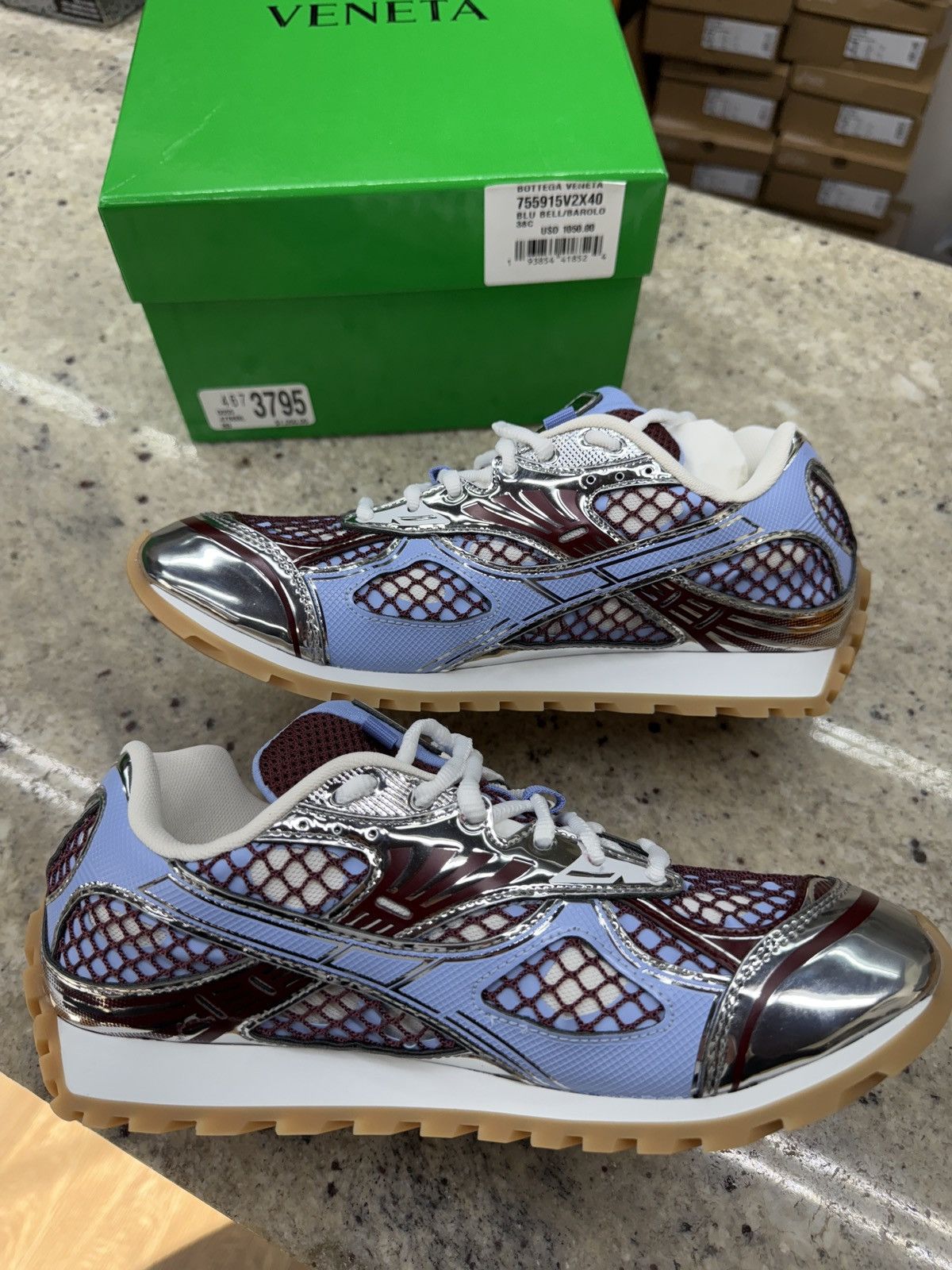 Bottega Veneta Bottega Venetas Blue Sneakers Size US 8 / IT 38 - 2 Thumbnail