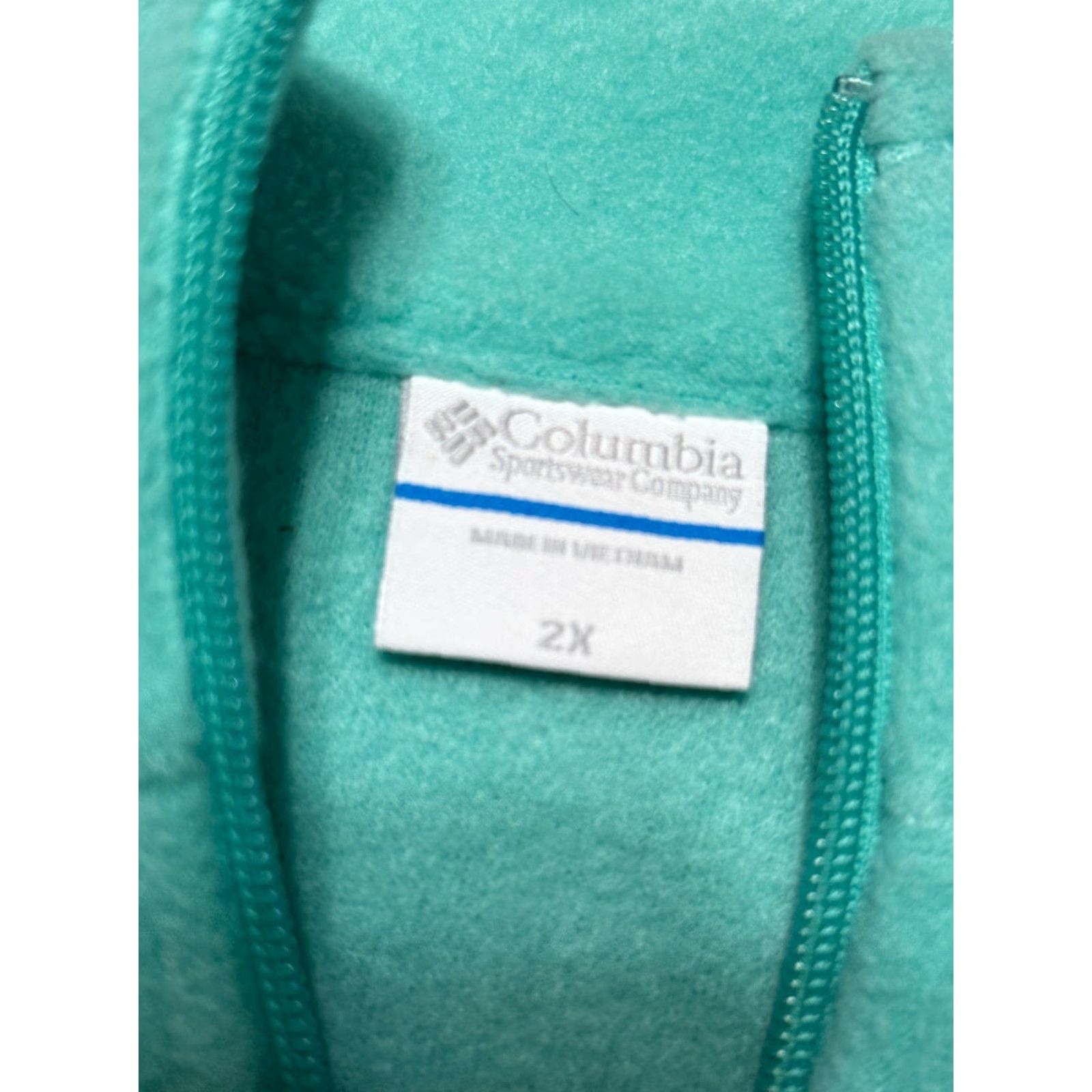 Vintage Columbia Sweater Women's 2X Green Full Zip Fleece Long Sleeve Shirt Mens Womens Girls Size XXL / US 16-18 / IT 52-54 - 5 Thumbnail