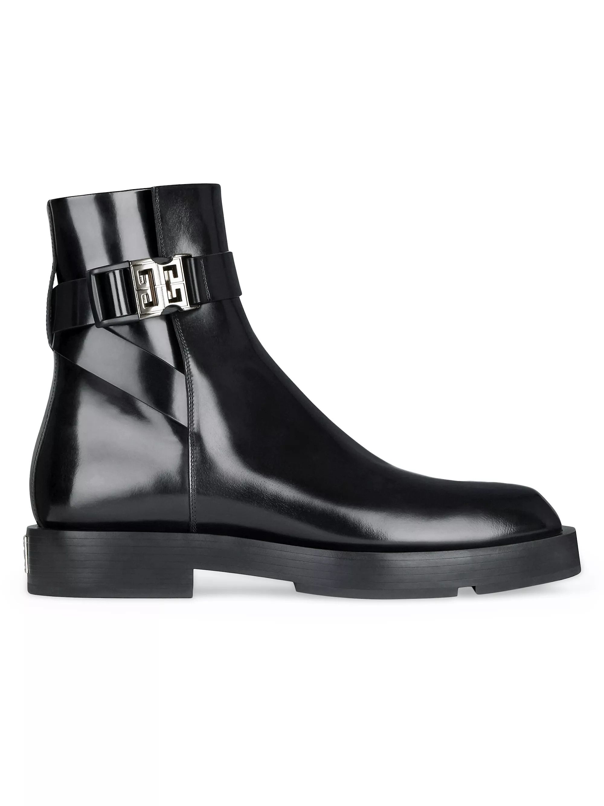 Givenchy o1w1db10325 Squared Buckle Ankle Boot in Black Size US 7 / EU 40 - 1 Thumbnail