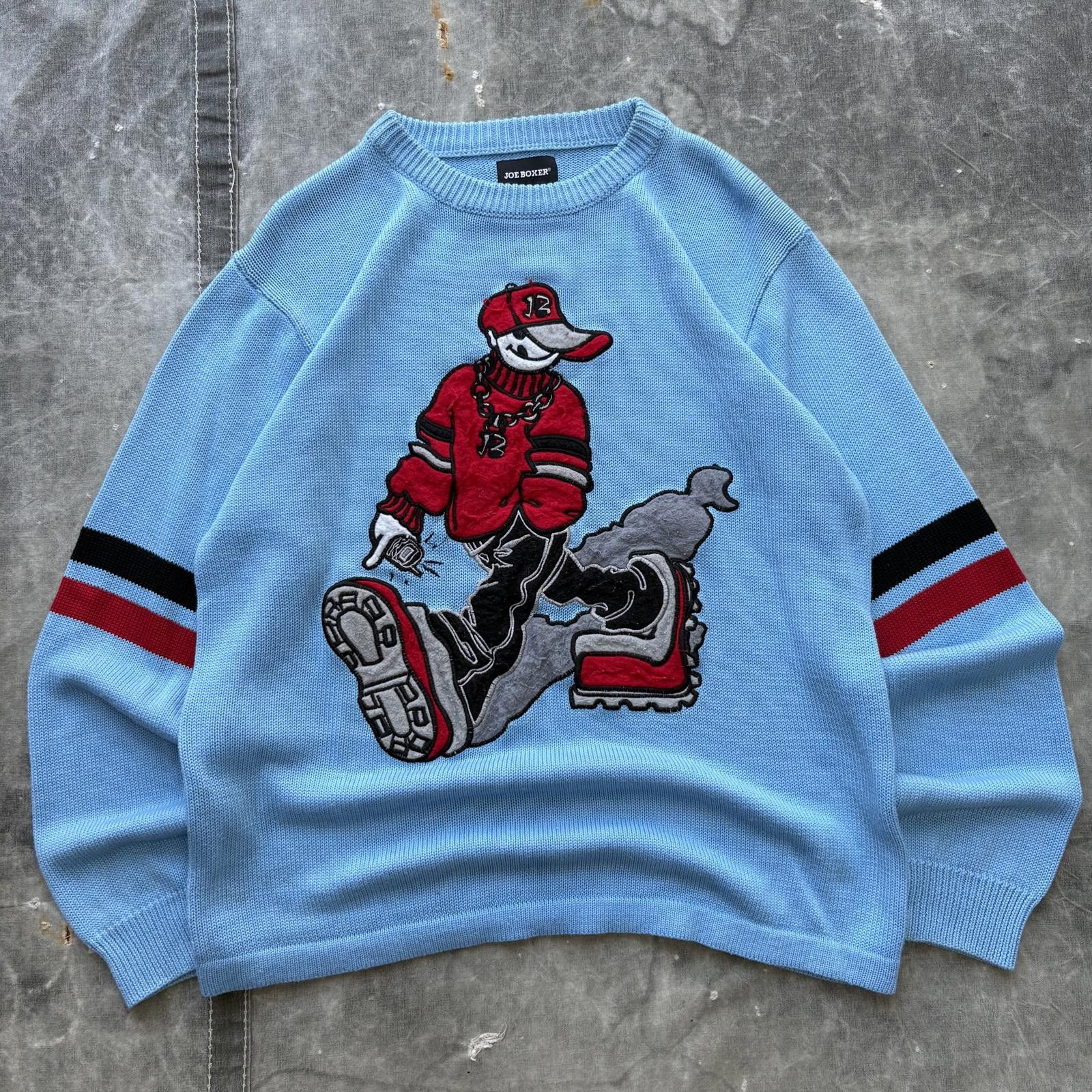 Joe Boxer Vintage Y2K Joe Boxer Embroidered Character Skater Sweater Size US M / EU 48-50 / 2 - 1 Thumbnail