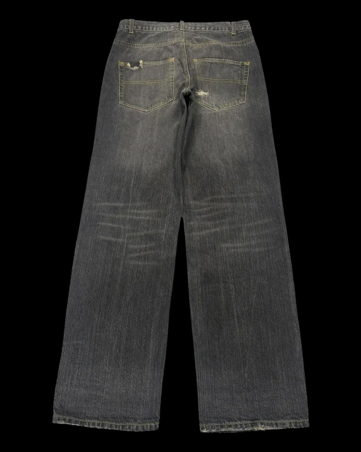 If Six Was Nine × JNCO × Le Grande Bleu (L.G.B.) 💥INSANE 90s BAGGY JEANS ROUGHNESS TROOP Ripped Baggy Denim Size US 30 / EU 46 - 2 Thumbnail