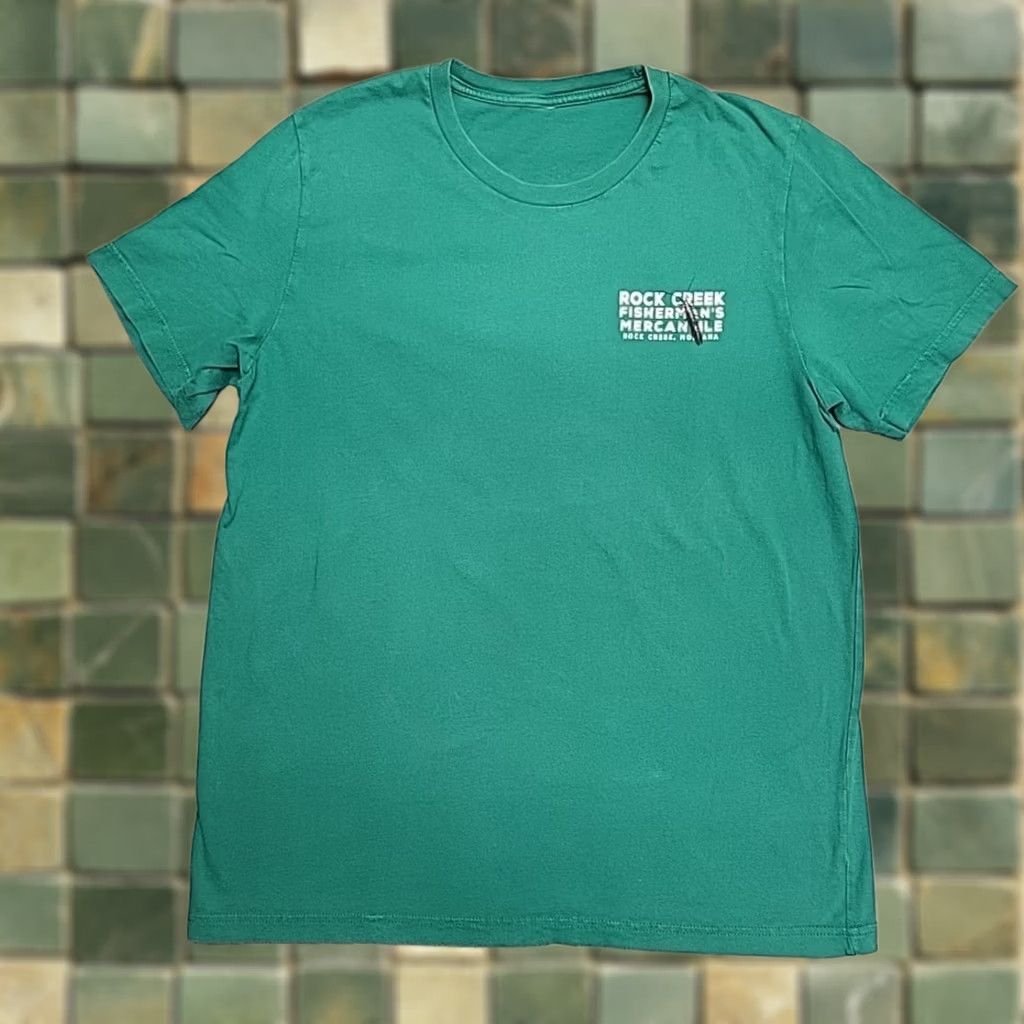 Vintage Rock Creek Fisherman's Mercantile Shirt Mens M Green Trout Graphic Montana Retro Size US M / EU 48-50 / 2 - 1 Thumbnail