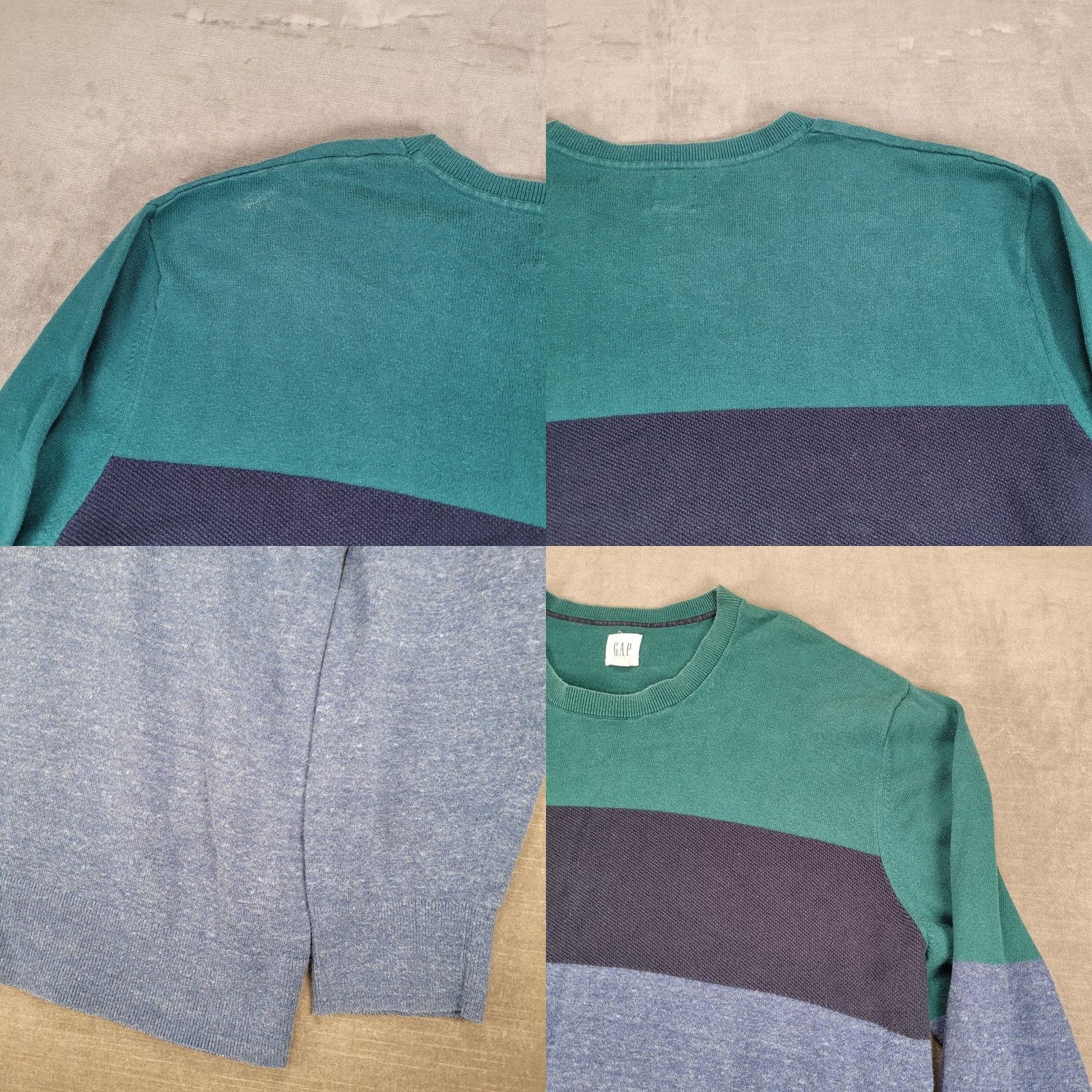 Gap Gap Y2k Color Block Grandpa Dad Pullover Sweater Crew Neck Long Sleeve Blue Sz XL Mens Size US XL / EU 56 / 4 - 8 Thumbnail