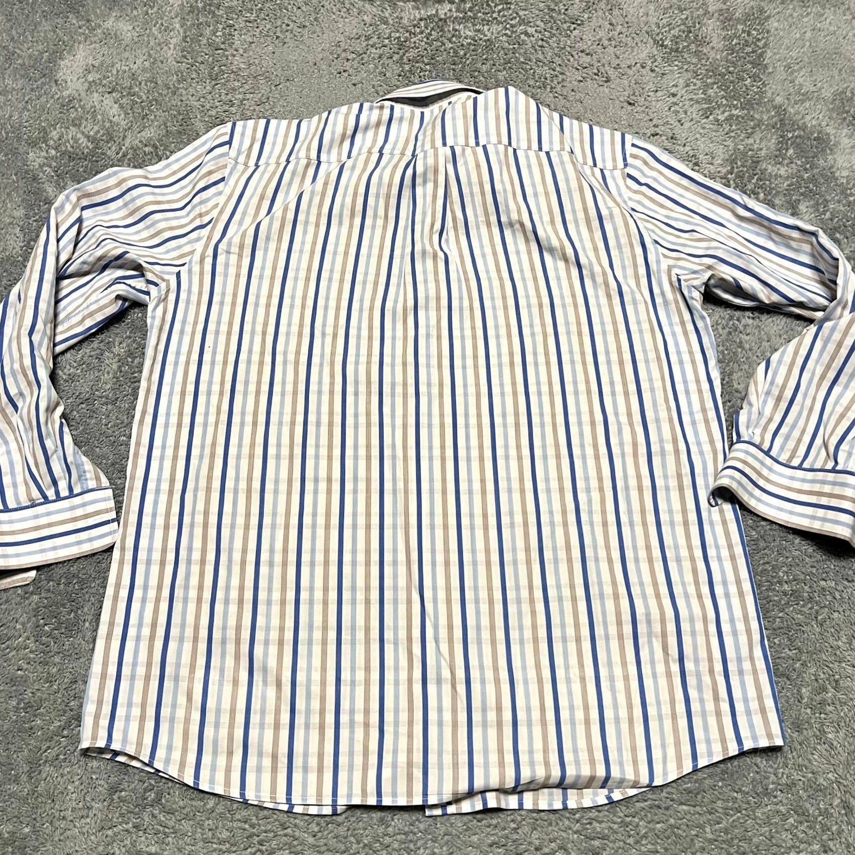 johnnie-O Johnnie-O Shirt Mens Large Performance Blue Striped Long Sleeve Button Regular Formance Blue Mens L Shirt Size US L / EU 52-54 / 3 - 4 Thumbnail