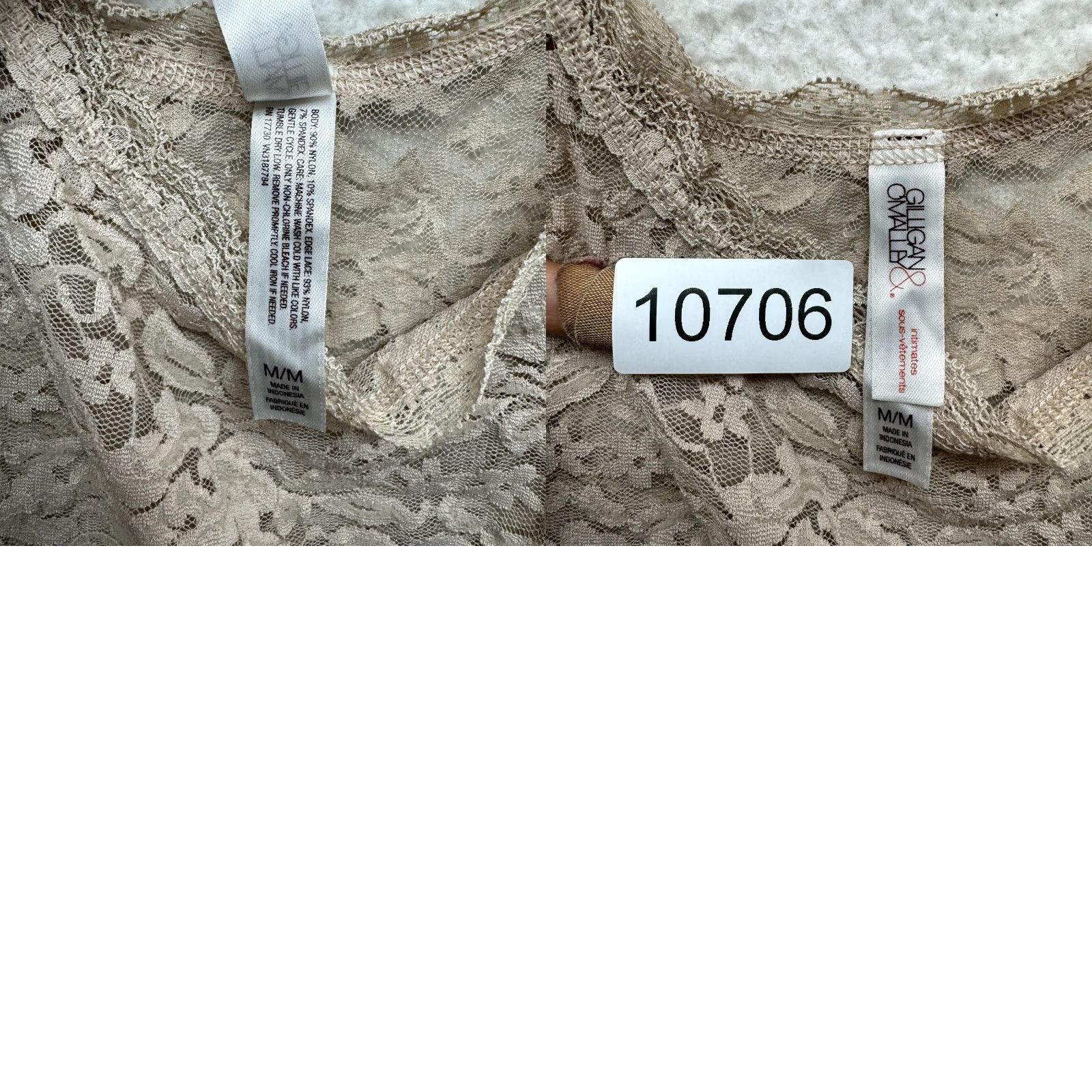 Vintage VINTAGE Gilligan & O'Malley Camisole Tank Top M Beige Lace Boho Fairy Grunge Womens Size M / US 6-8 / IT 42-44 - 8 Thumbnail