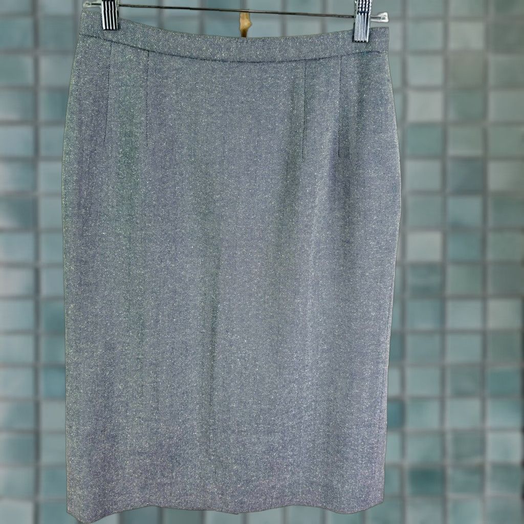 Pendleton VINTAGE Pendleton Wool Check Skirt 8P Gray/Blue High Rise Straight Pencil Womens 80s 90s Preppy Size 30" / US 8 / IT 44 - 1 Thumbnail