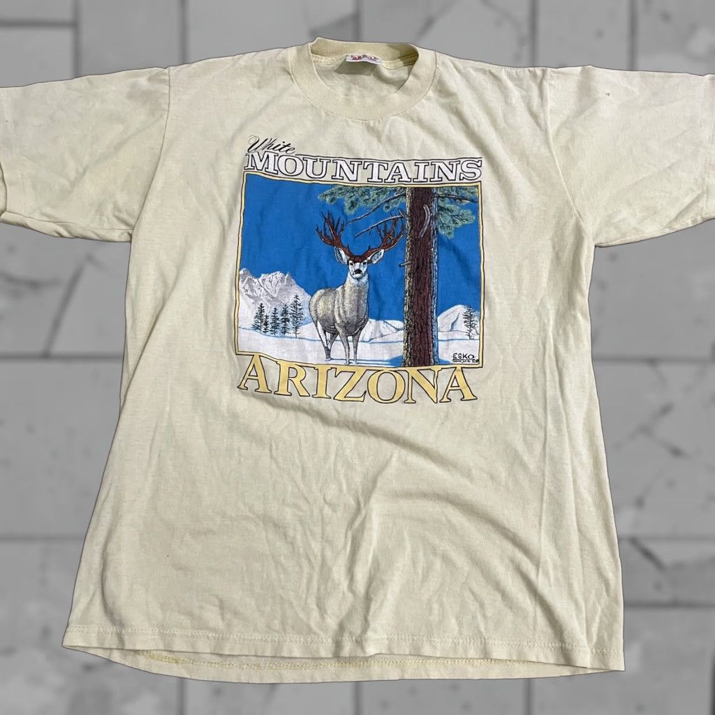 Vintage VINTAGE Sunbelt T-Shirt Mens Size L White Yellow USA Stitch Single Stitch Sunbelt USA 90s (if applicable) Size US L / EU 52-54 / 3 - 1 Thumbnail