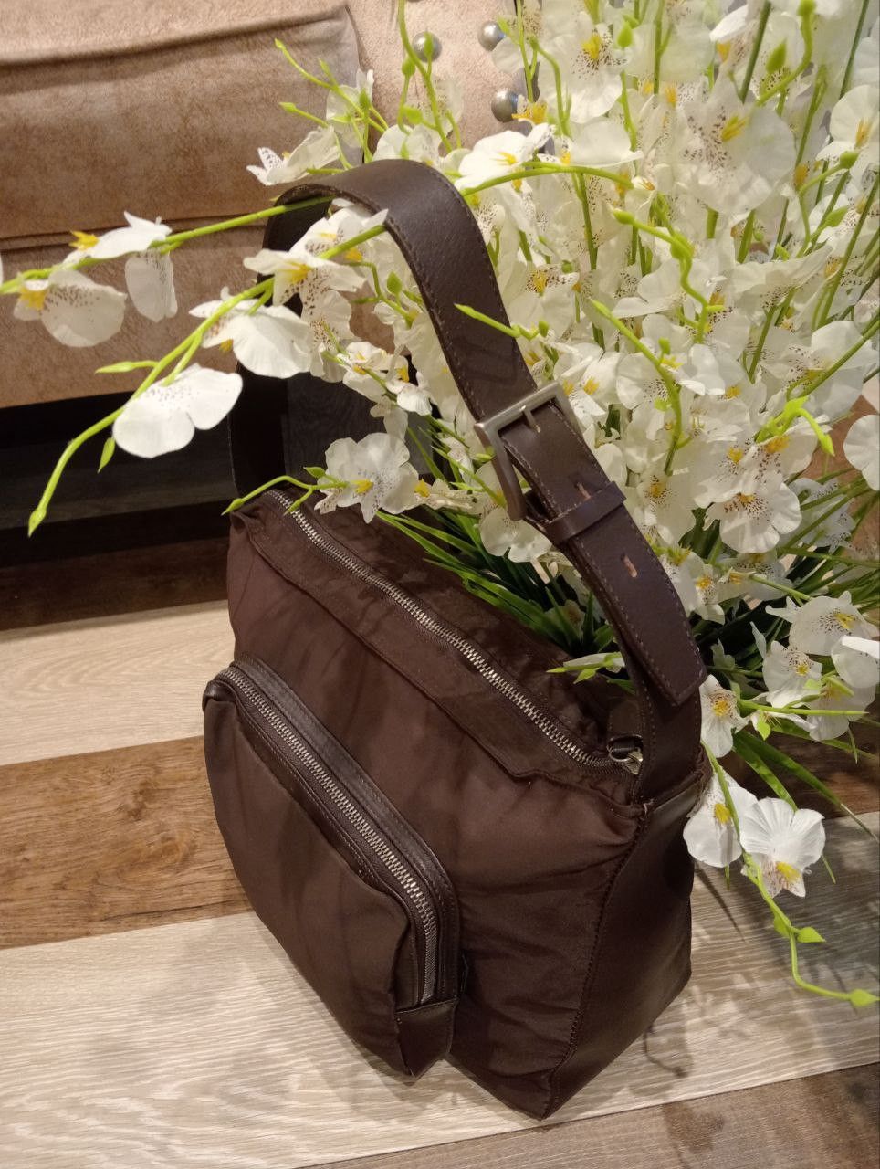 agnes b. AGNES B. ADJUSTABLE STRAP SHOULDER BAG - CLASSIC DESIGN Size ONE SIZE - 5 Thumbnail