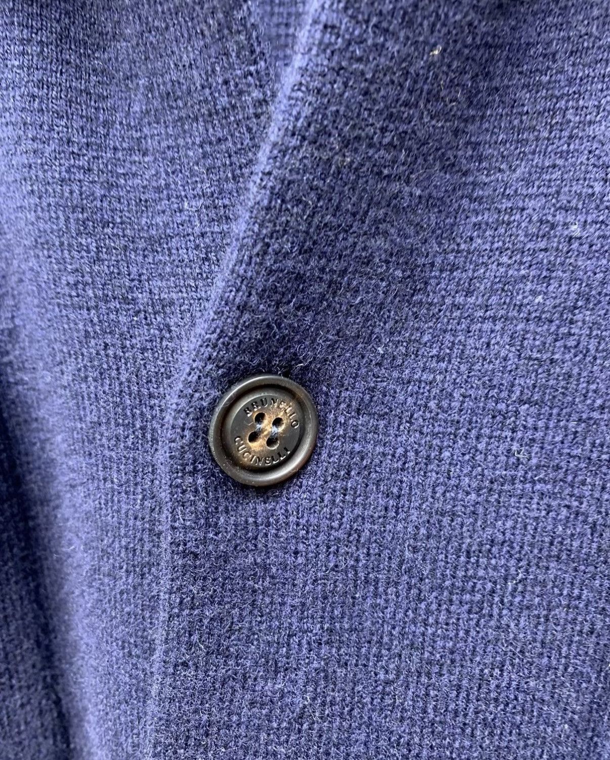 Brunello Cucinelli BRUNELLO CUCINELLI Dark Blue Thickened Wool Jacket Size US M / EU 48-50 / 2 - 5 Thumbnail