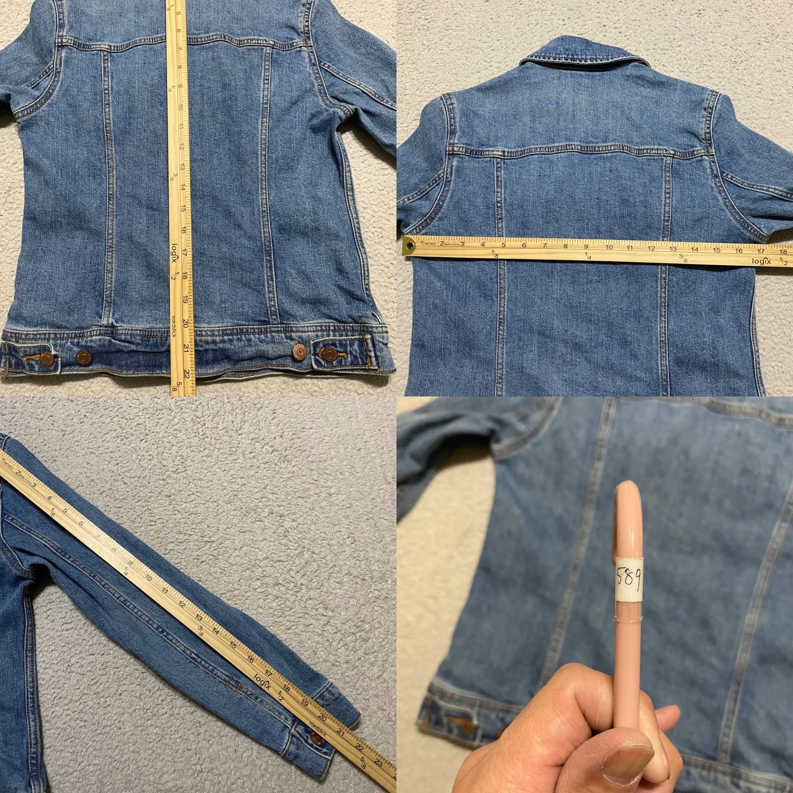 Old Navy Old Navy Womens Small Jean Jacket Blue Denim Button Up Long Sleeve Trucker Size S / US 4 / IT 40 - 8 Thumbnail