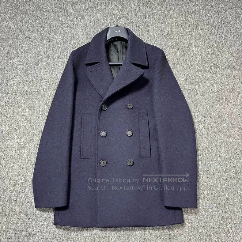 Dior Dior Dark blue double-breasted wool coat Size US S / EU 44-46 / 1 - 1 Thumbnail