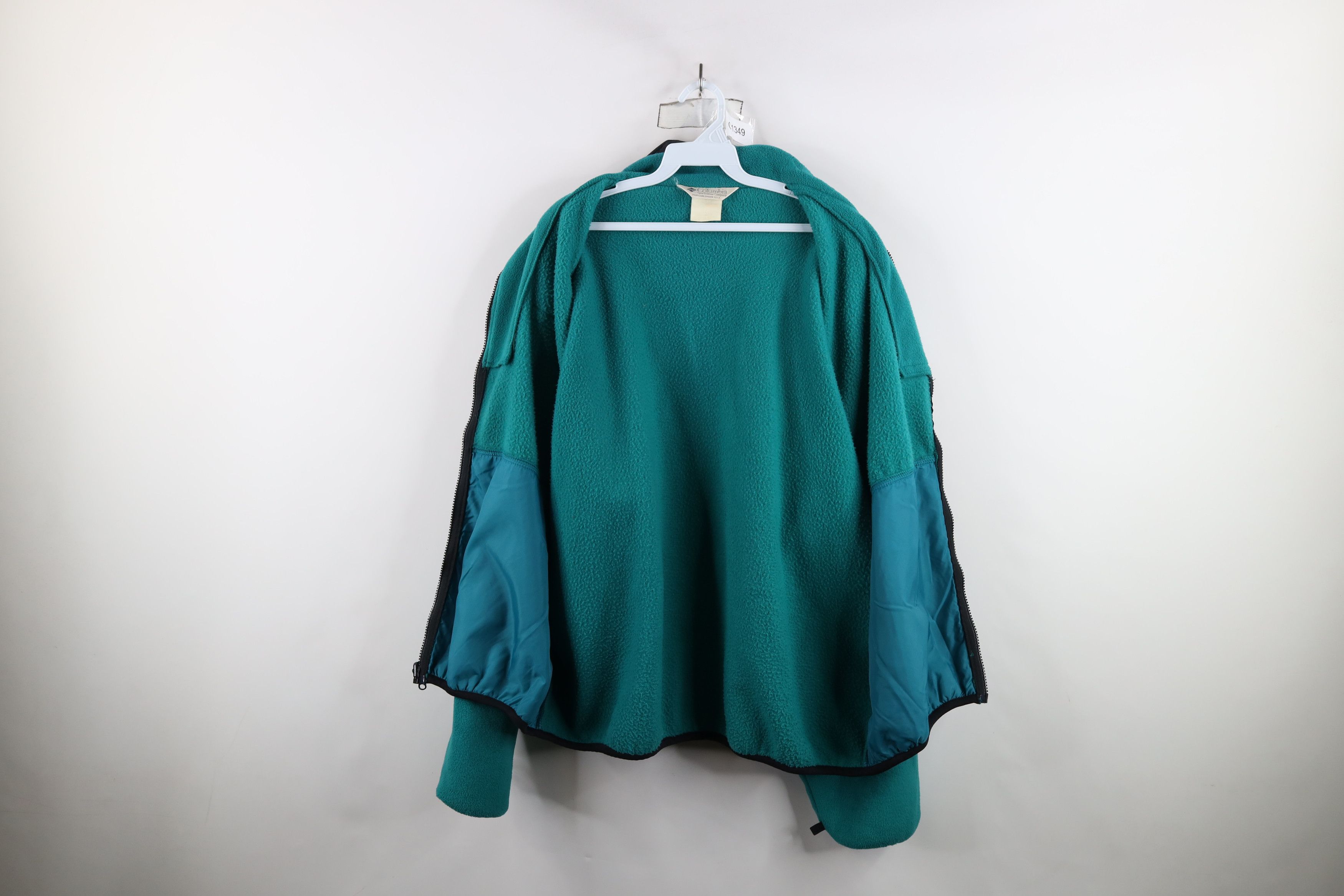 Columbia × Vintage Vintage 90s Columbia Box Logo Full Zip Fleece Jacket Teal Size US L / EU 52-54 / 3 - 10 Thumbnail