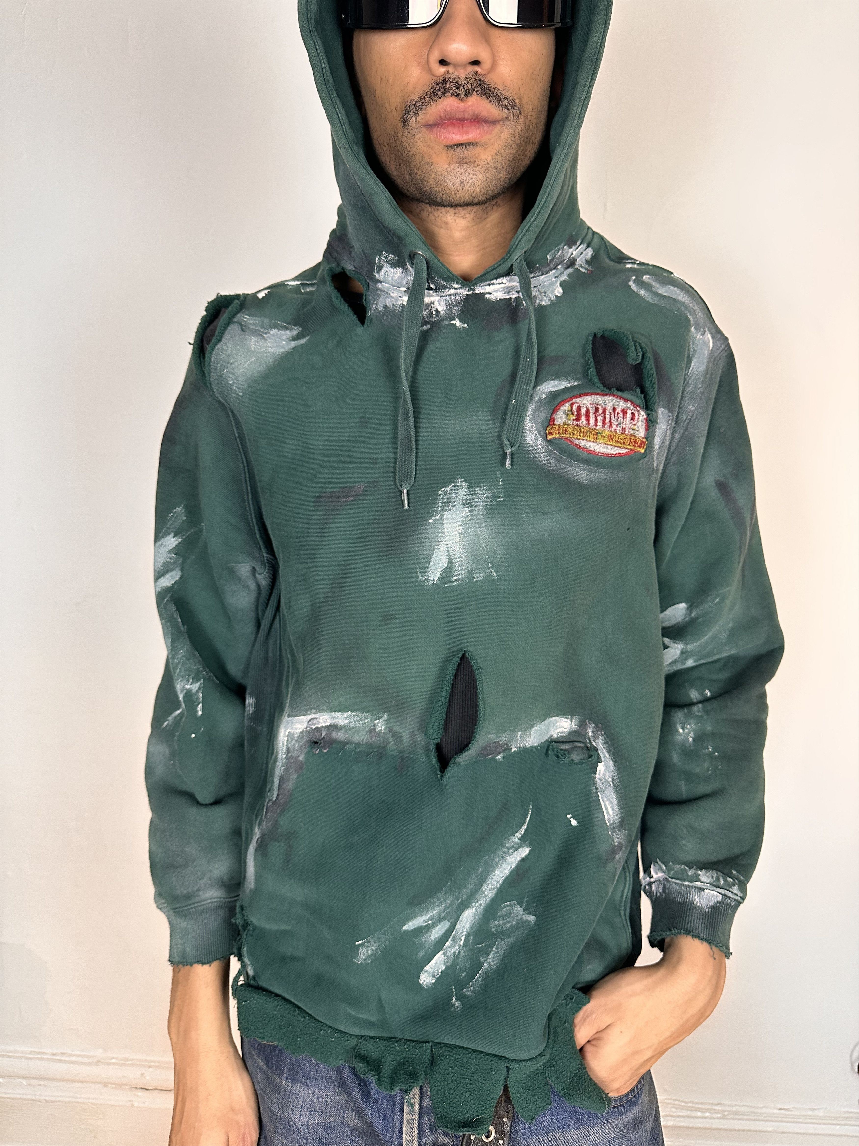 Other ASTROBOI* Green Oversized Painted Utility Hoody - Medium Size US M / EU 48-50 / 2 - 2 Thumbnail