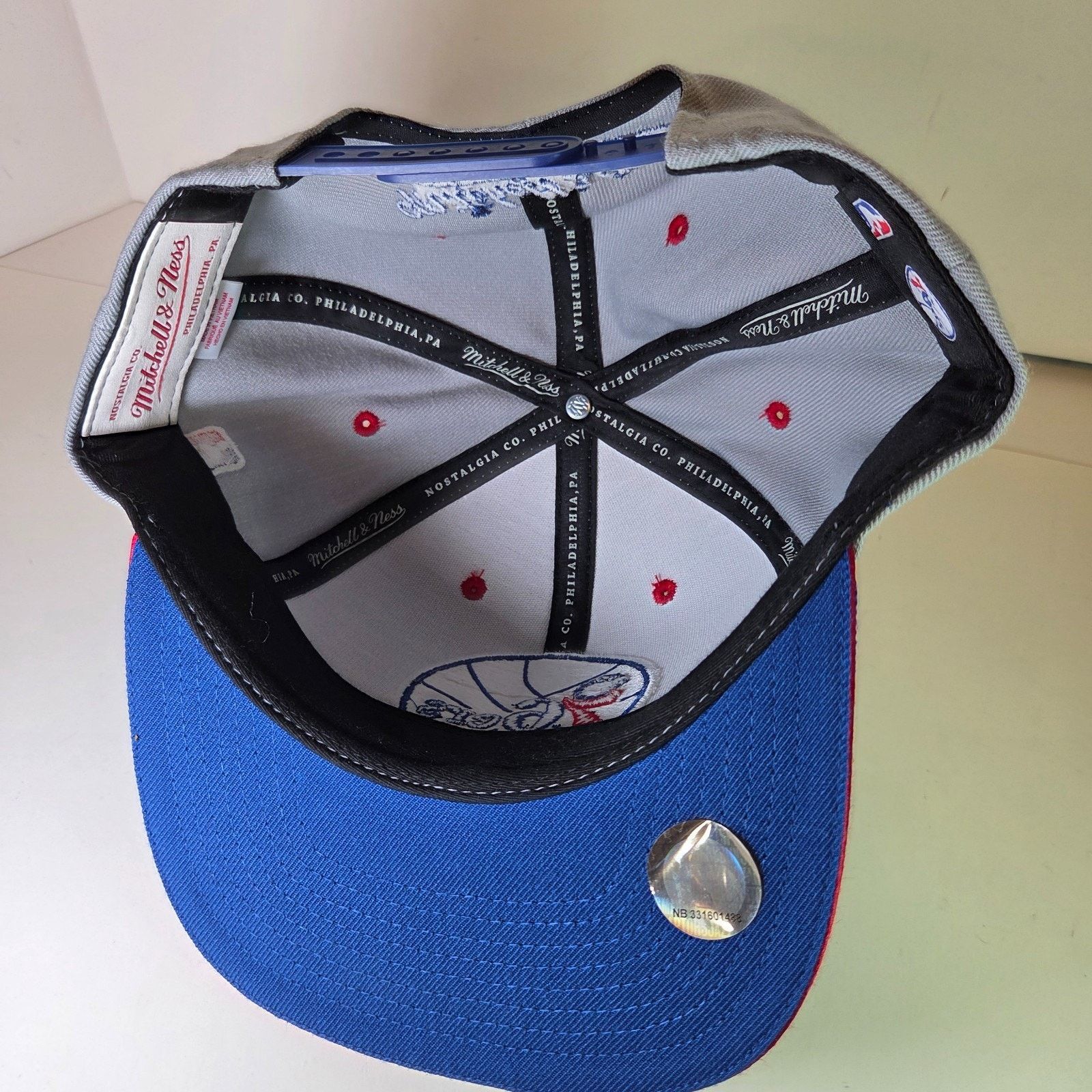 Mitchell & Ness Philadelphia 76ers Mitchell & Ness Snapback Hat Gray & Blue Size ONE SIZE - 6 Thumbnail