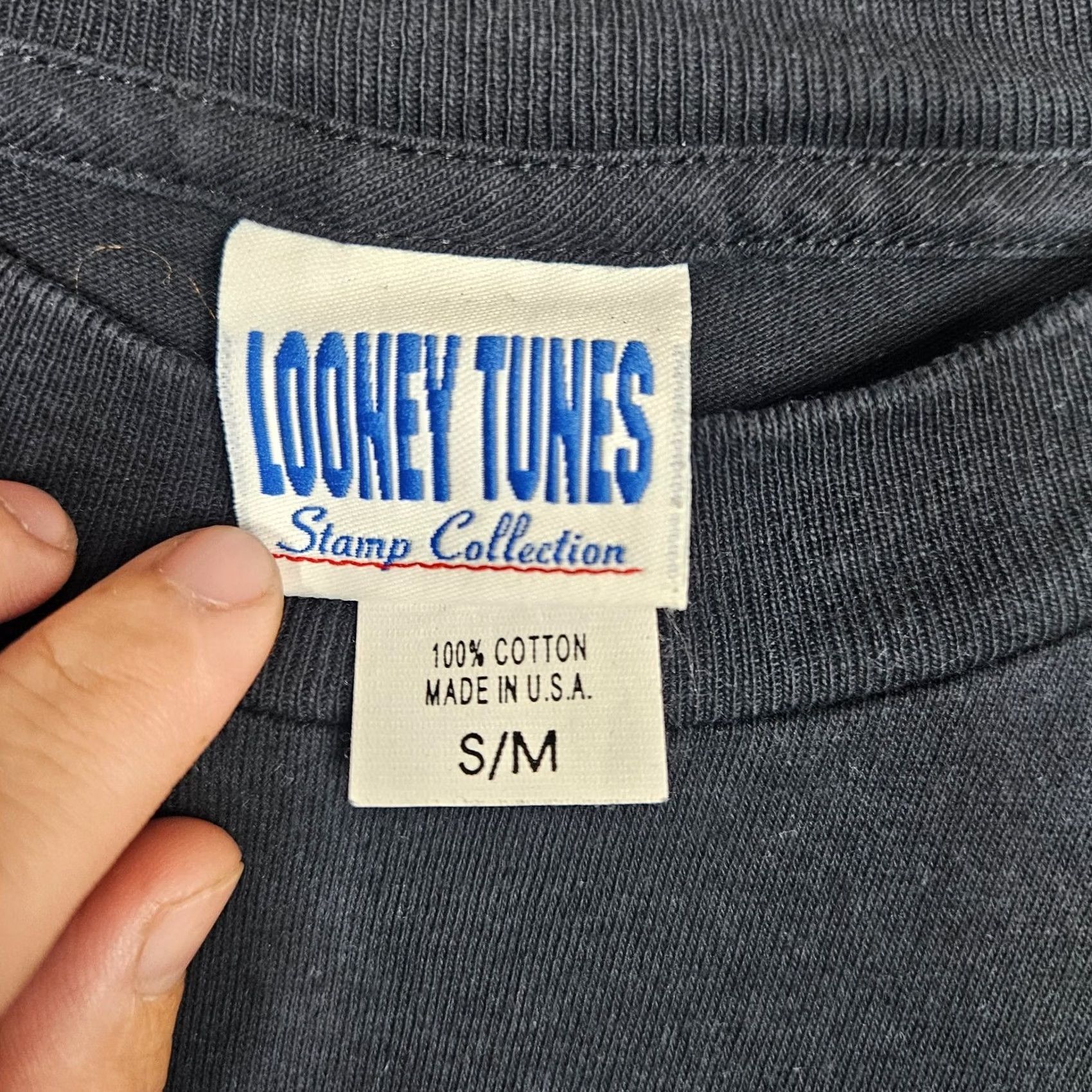 Vintage Looney Tunes Unisex Adult Black Bugs Bunny Graphic Tee Sz S/M - Vintage Size S / US 4 / IT 40 - 3 Thumbnail
