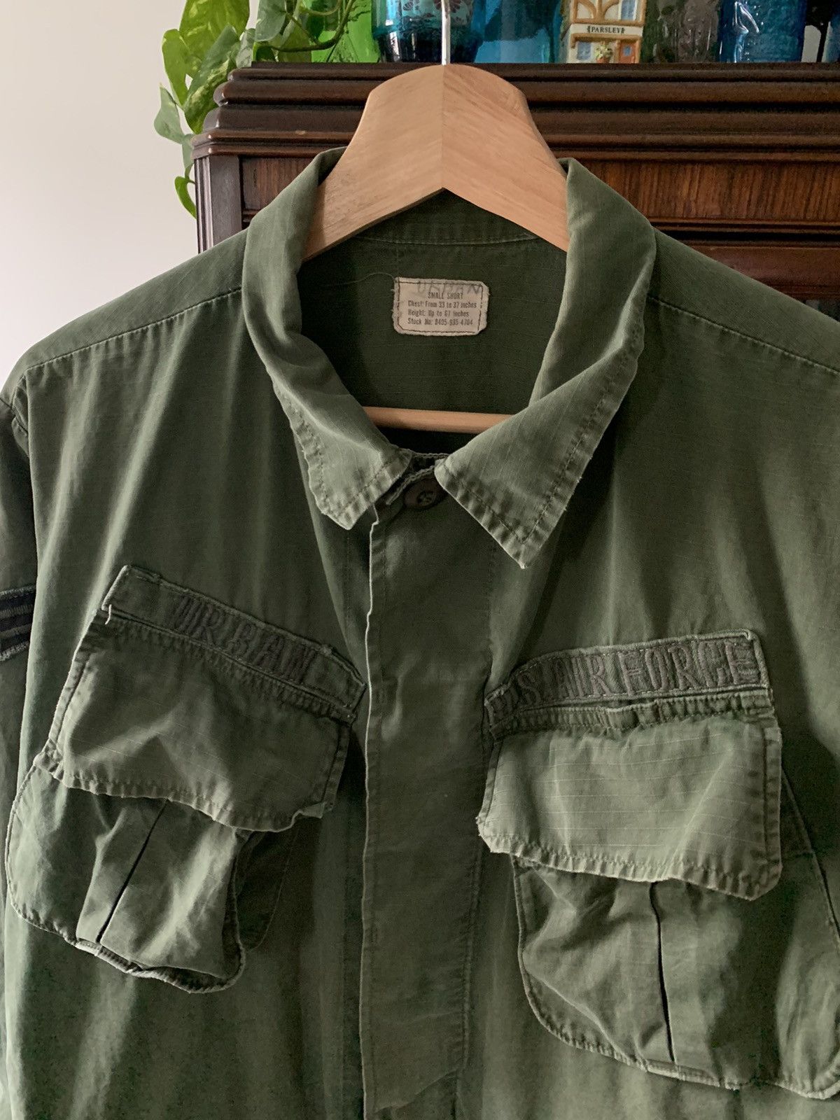 image of Military x Vintage Vietnam OG 107 Rip Stop W/r Slant Pocket Jungle Jacket in Olive (Size Small)