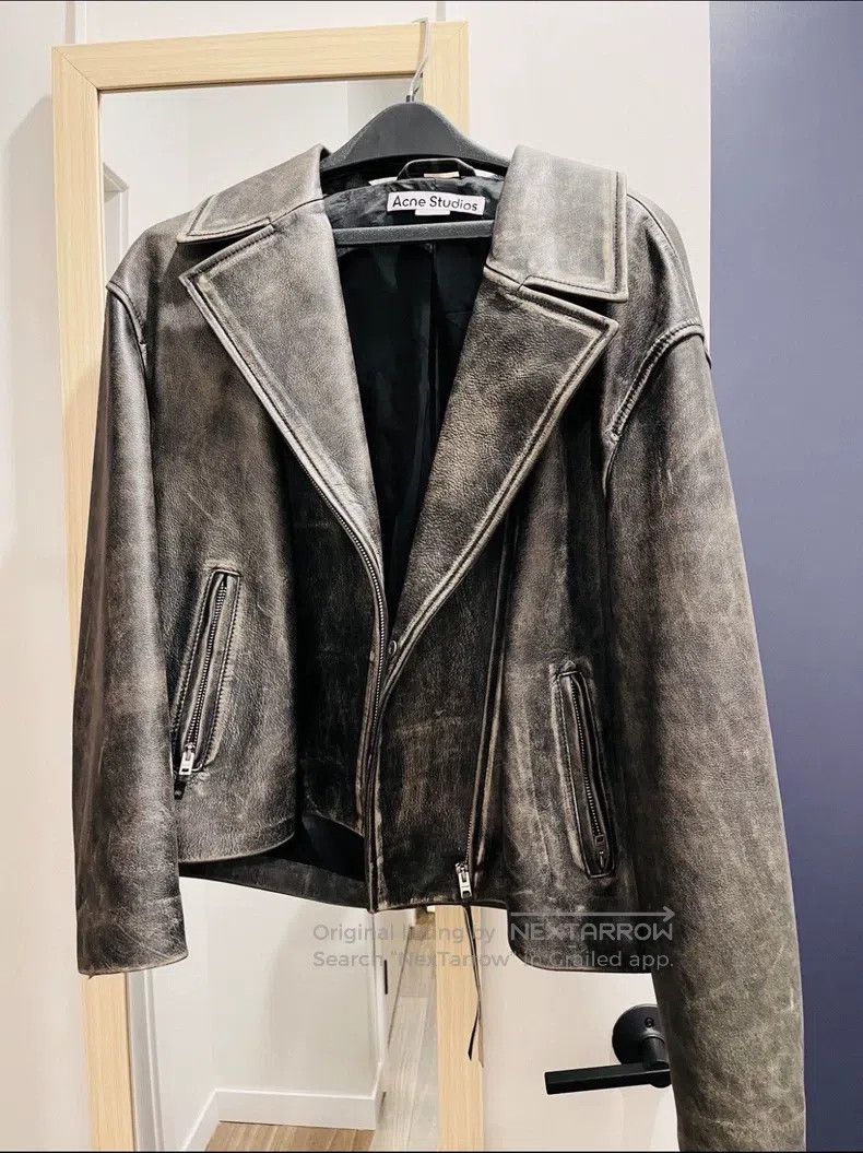 Acne Studios Acne Studios Gradient Dark Gray Leather Jacket Size XS / US 0-2 / IT 36-38 - 1 Thumbnail