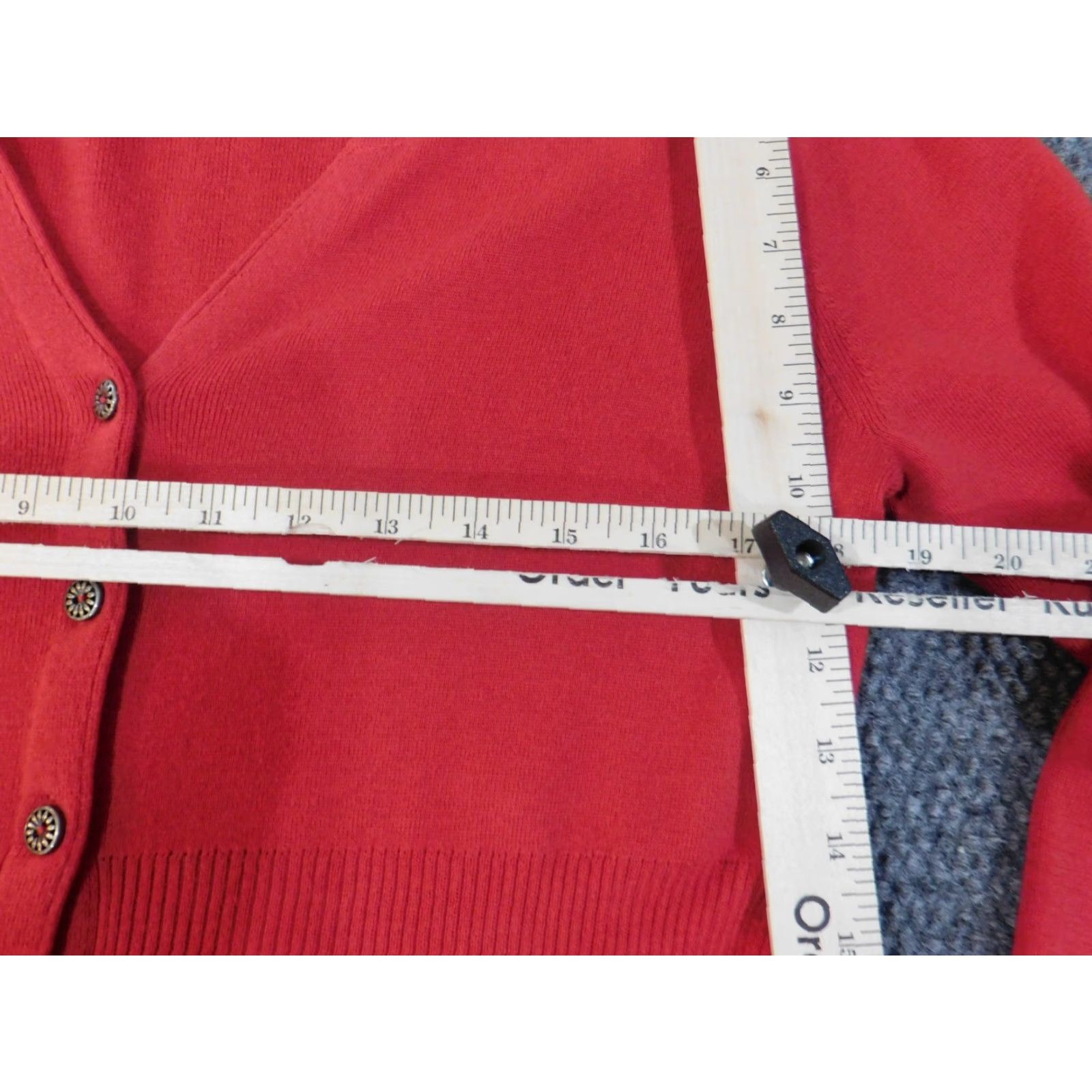 Vintage Zoe Sweater Cardigan Red Knit V-Neck Button Long Sleeve Womens L Cotton Stretch Modern Regular Size L / US 10 / IT 46 - 5 Thumbnail