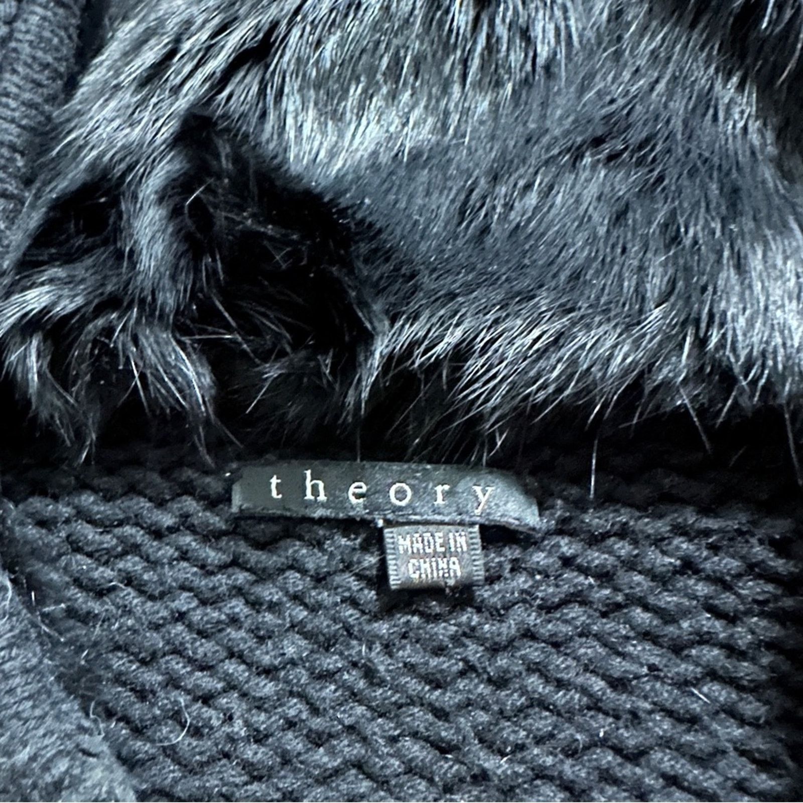 Theory Theory Wool Cashmere Rabbit Fur Black Knit Toggle Sweater Size XS / US 0-2 / IT 36-38 - 4 Thumbnail