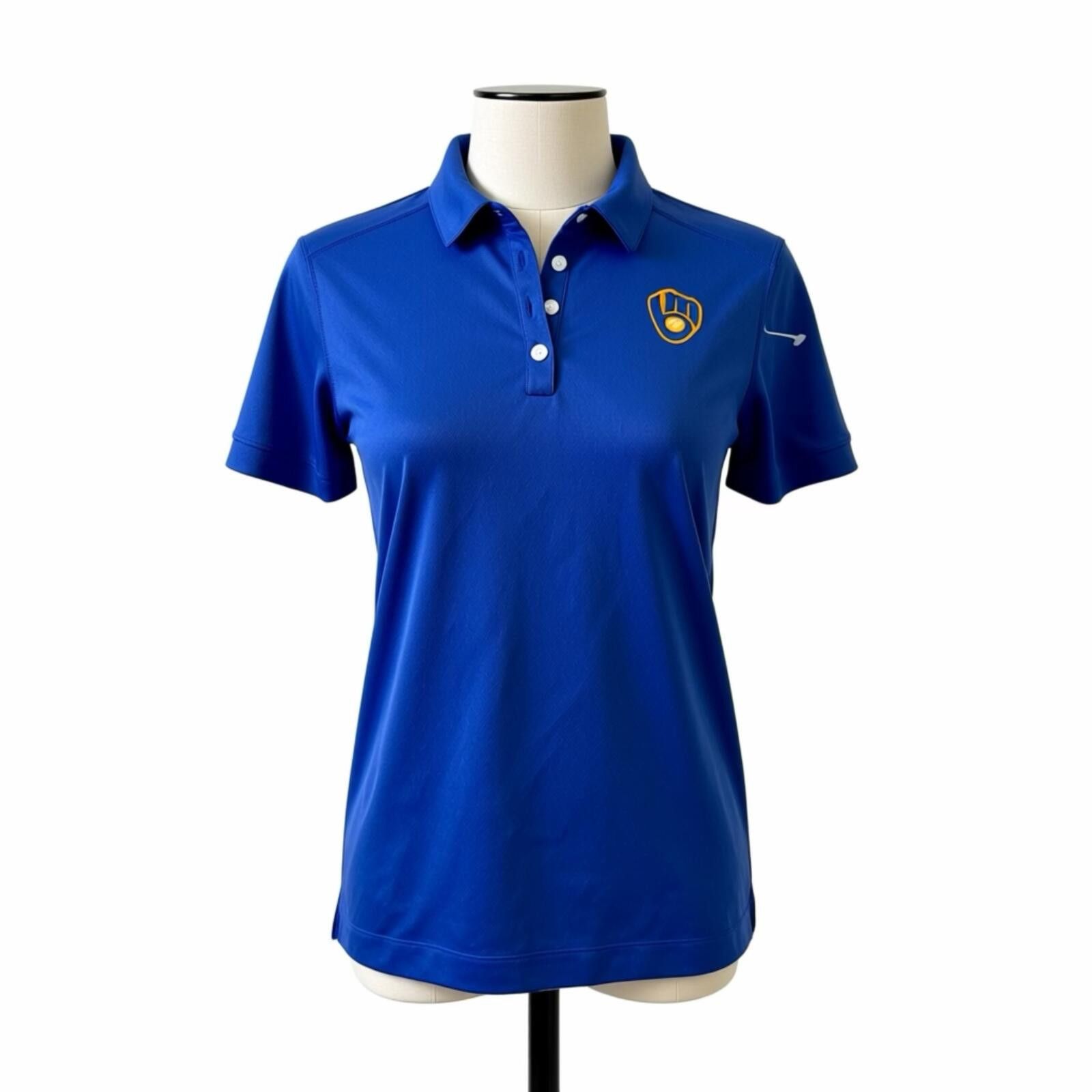 Nike Nike Milwaukee Brewers Womens Blue Dri-FIT Polo Shirt Size S Size S / US 4 / IT 40 - 1 Thumbnail