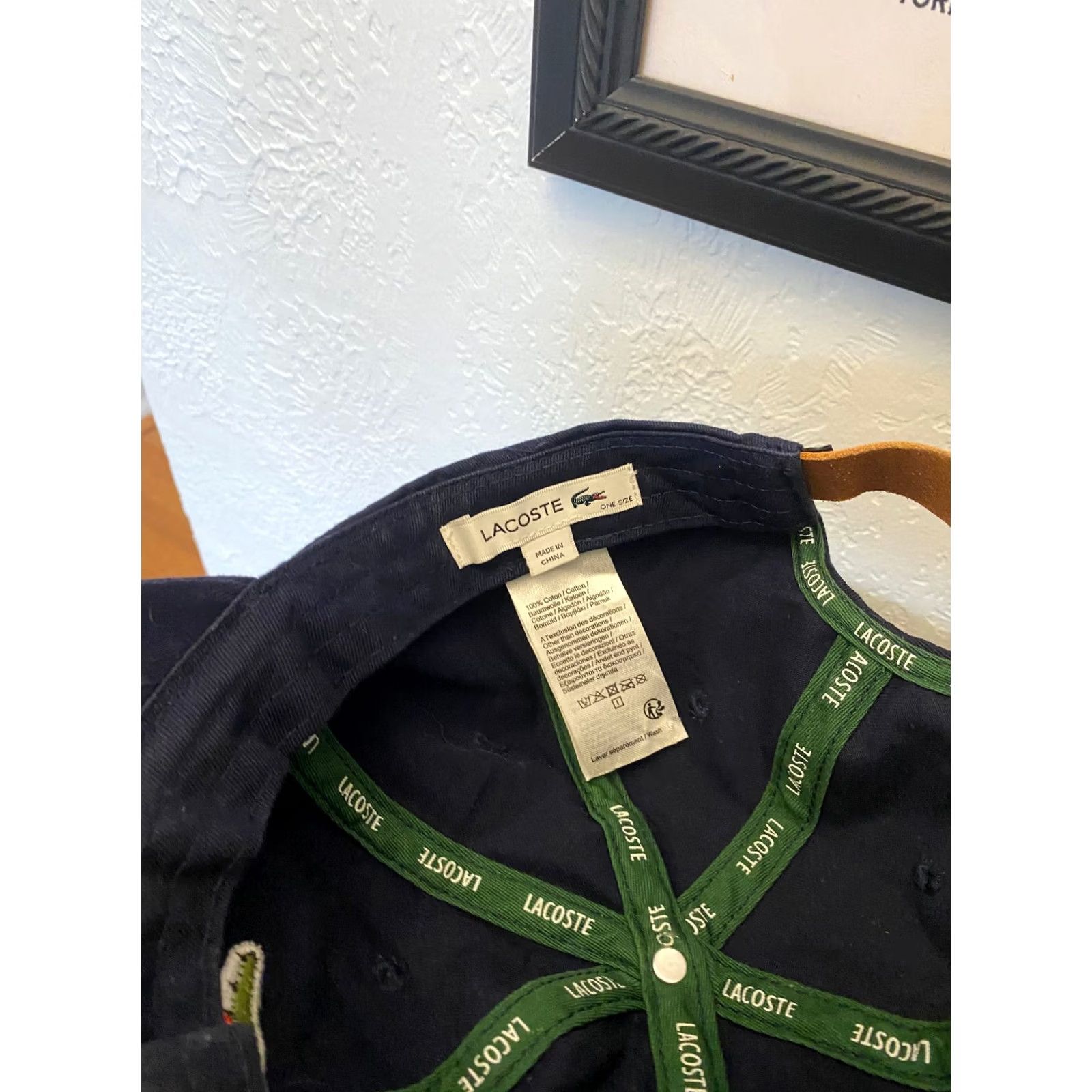 Lacoste Lacoste Hat Strapback Black Green Leather Crocodile Adjustable Cap Mens One Size Baseball Cap Logo Shirt/Cap Style Size ONE SIZE - 4 Thumbnail