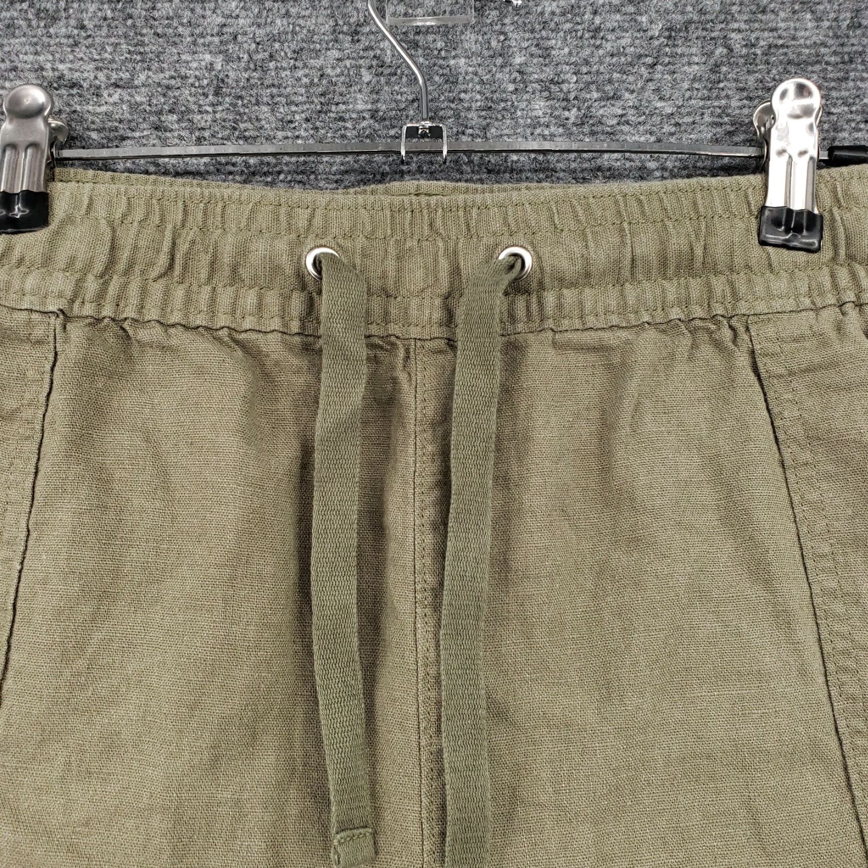 Nautica Nautica Shorts Womens 2XL Green Linen Drawstring Pull On Utility Shorts Size 40" / US 18 - 3 Thumbnail
