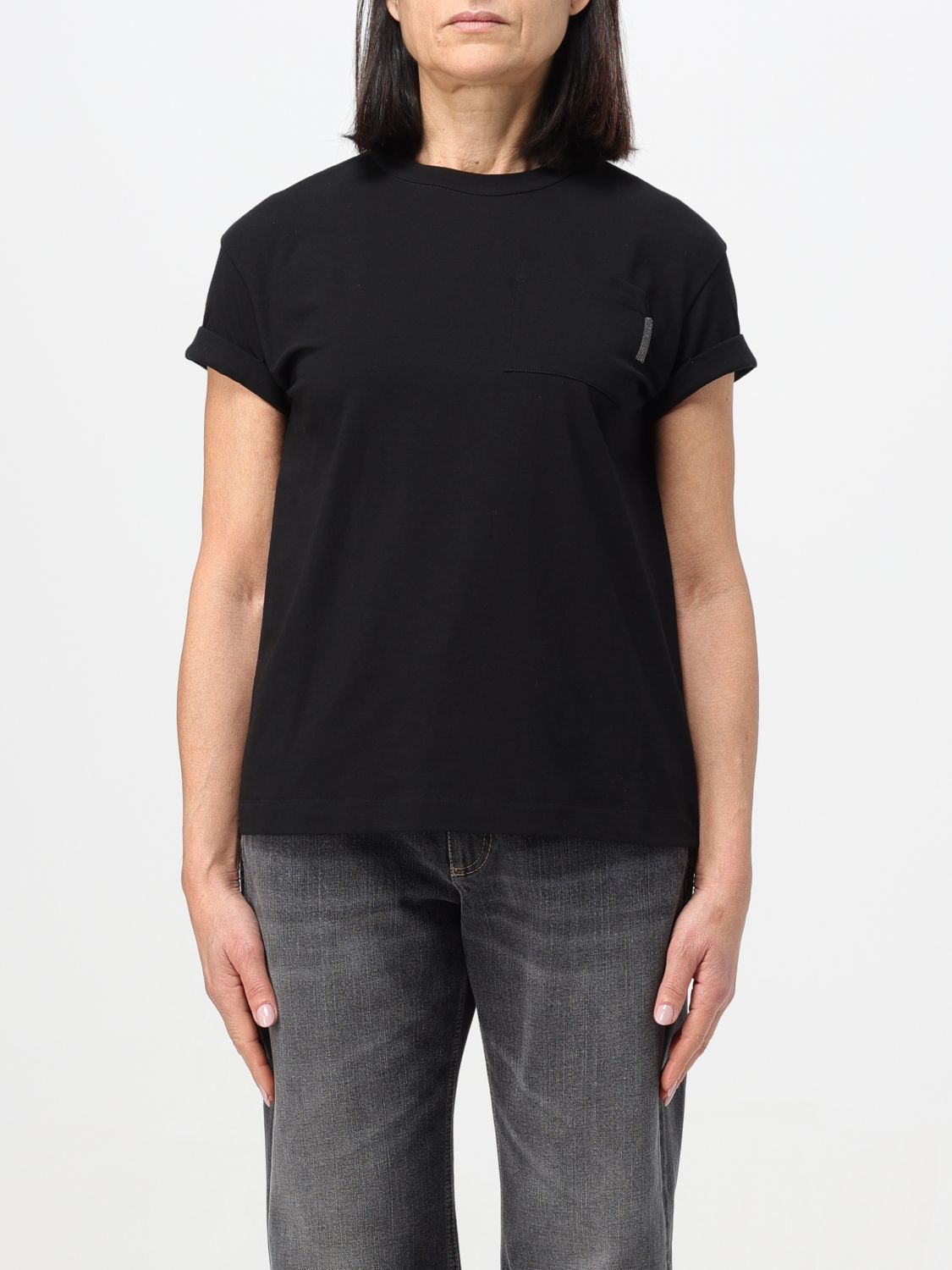 image of Brunello Cucinelli T-Shirt Woman Black, Women's (Size XS)